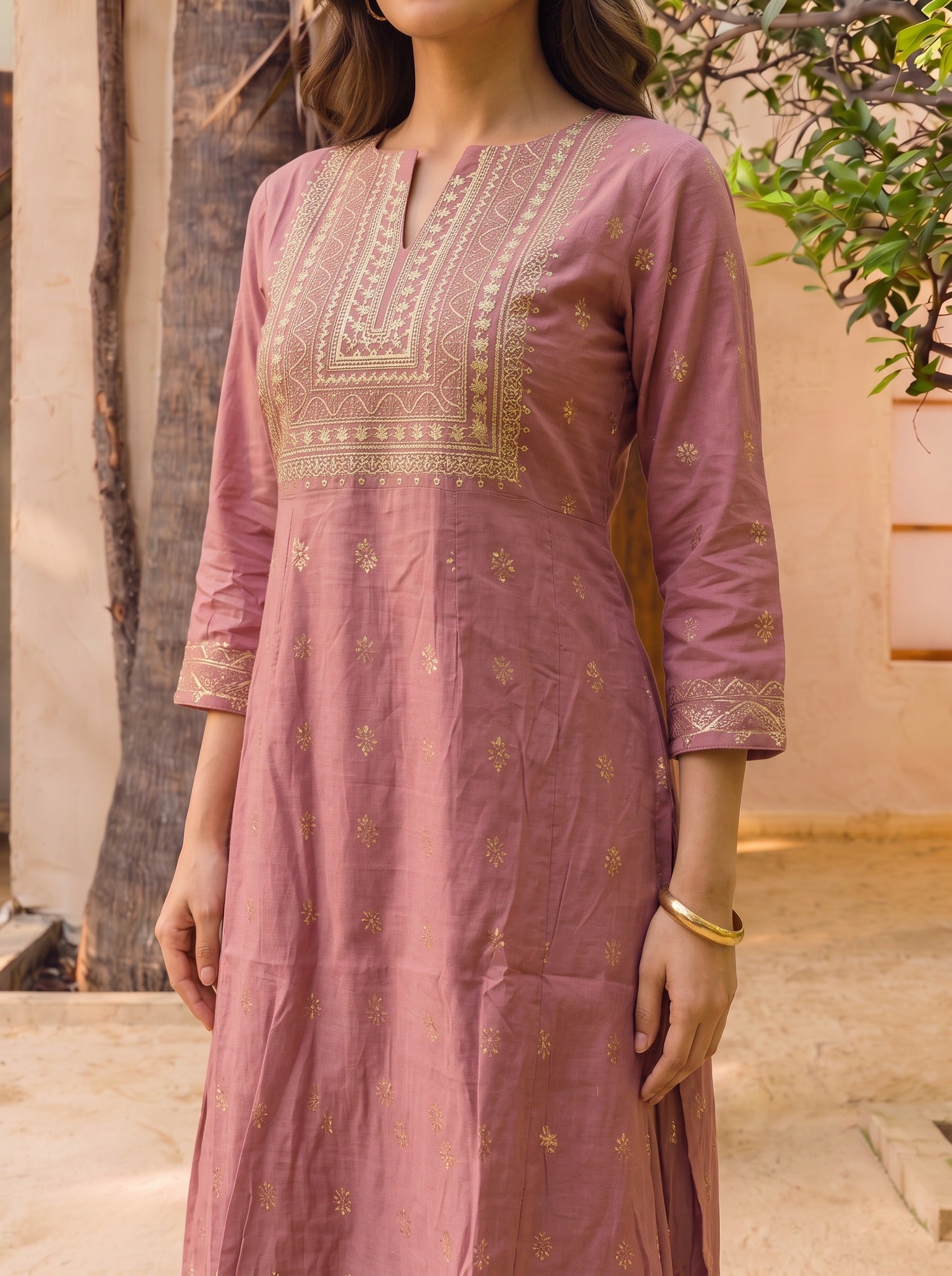 Viscose Embroidered Straight Calf Length Kurta