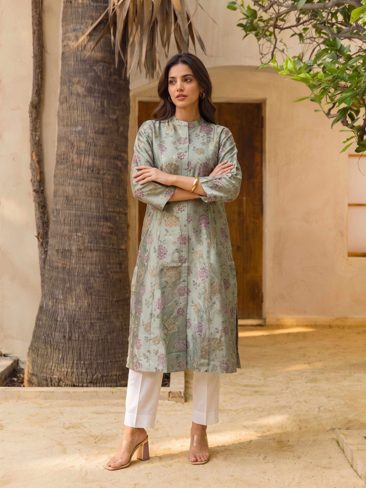 Rayon Printed Straight Calf Length Kurta