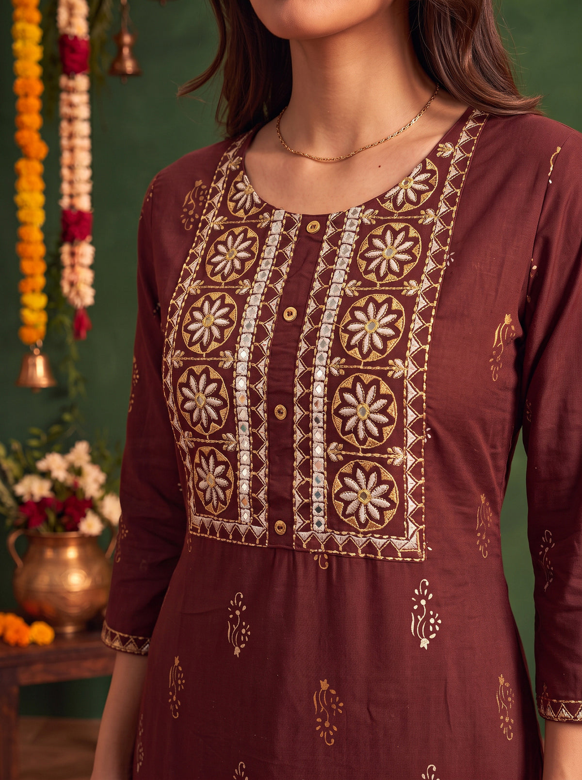 Rayon Embroidered Straight Calf Length Kurta
