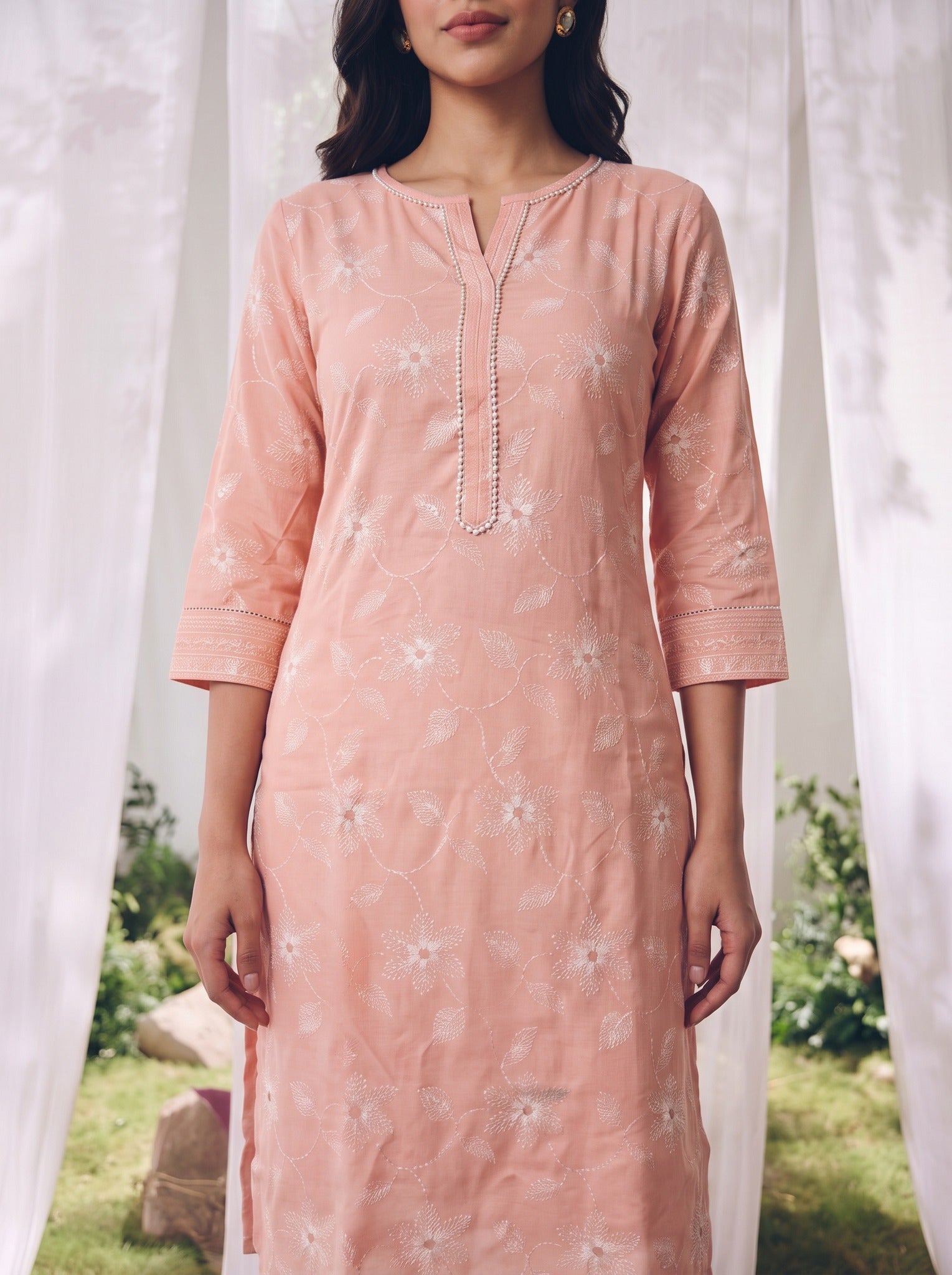 Rayon Printed Straight Knee Length Kurta
