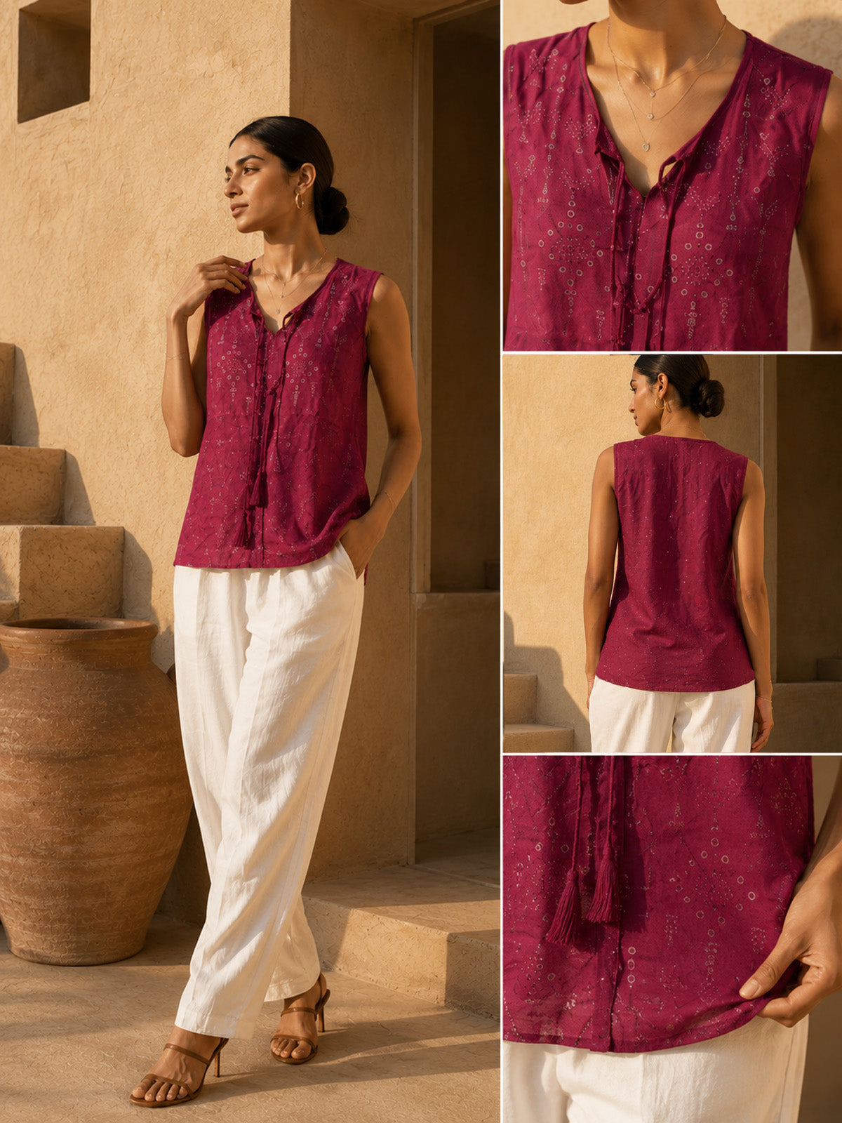 Buy Rayon Printed A-Line Short Length Short Kurta-Maroon