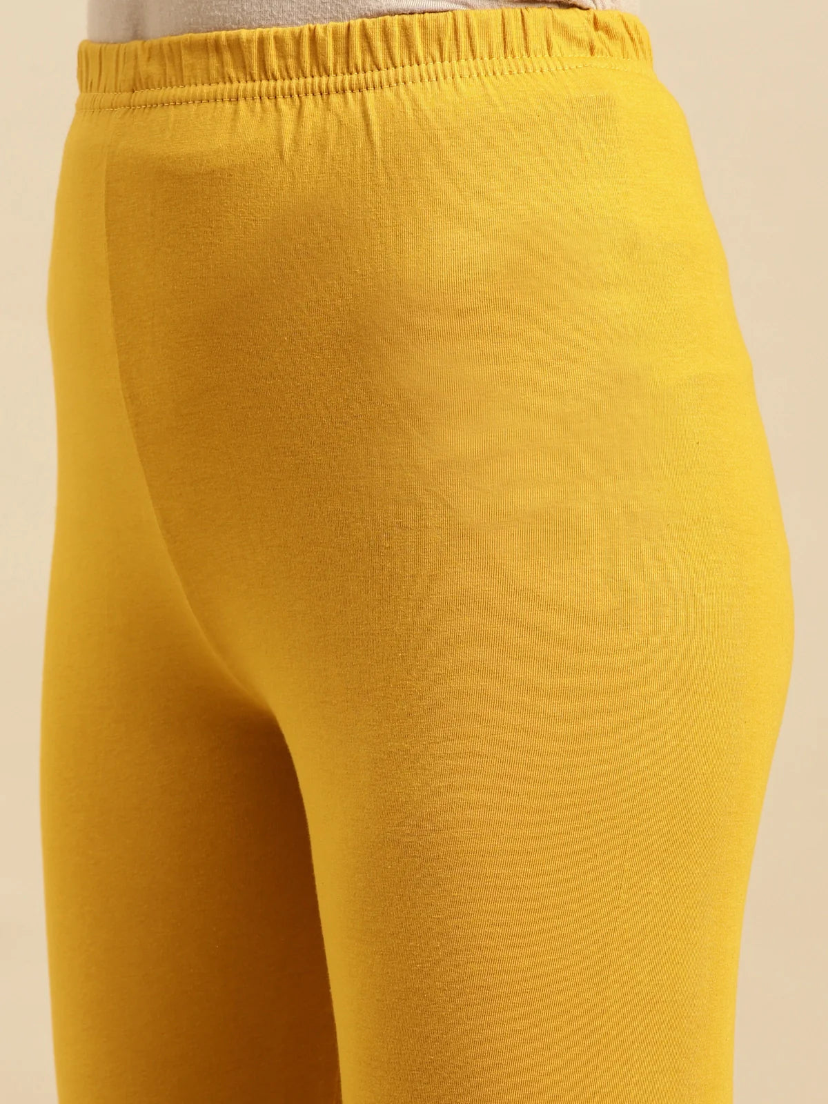 Buy Cotton Solid Full Length Churidar Legging-Mustard