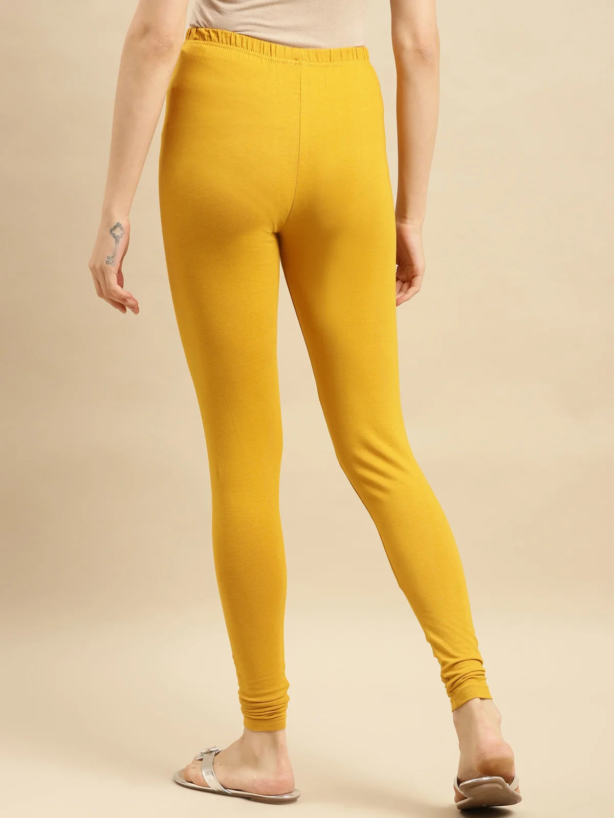 Buy Cotton Solid Full Length Churidar Legging-Mustard