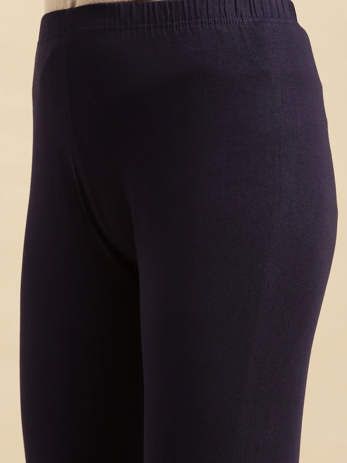 Buy Cotton Solid Full Length Churidar Legging-Navy Blue