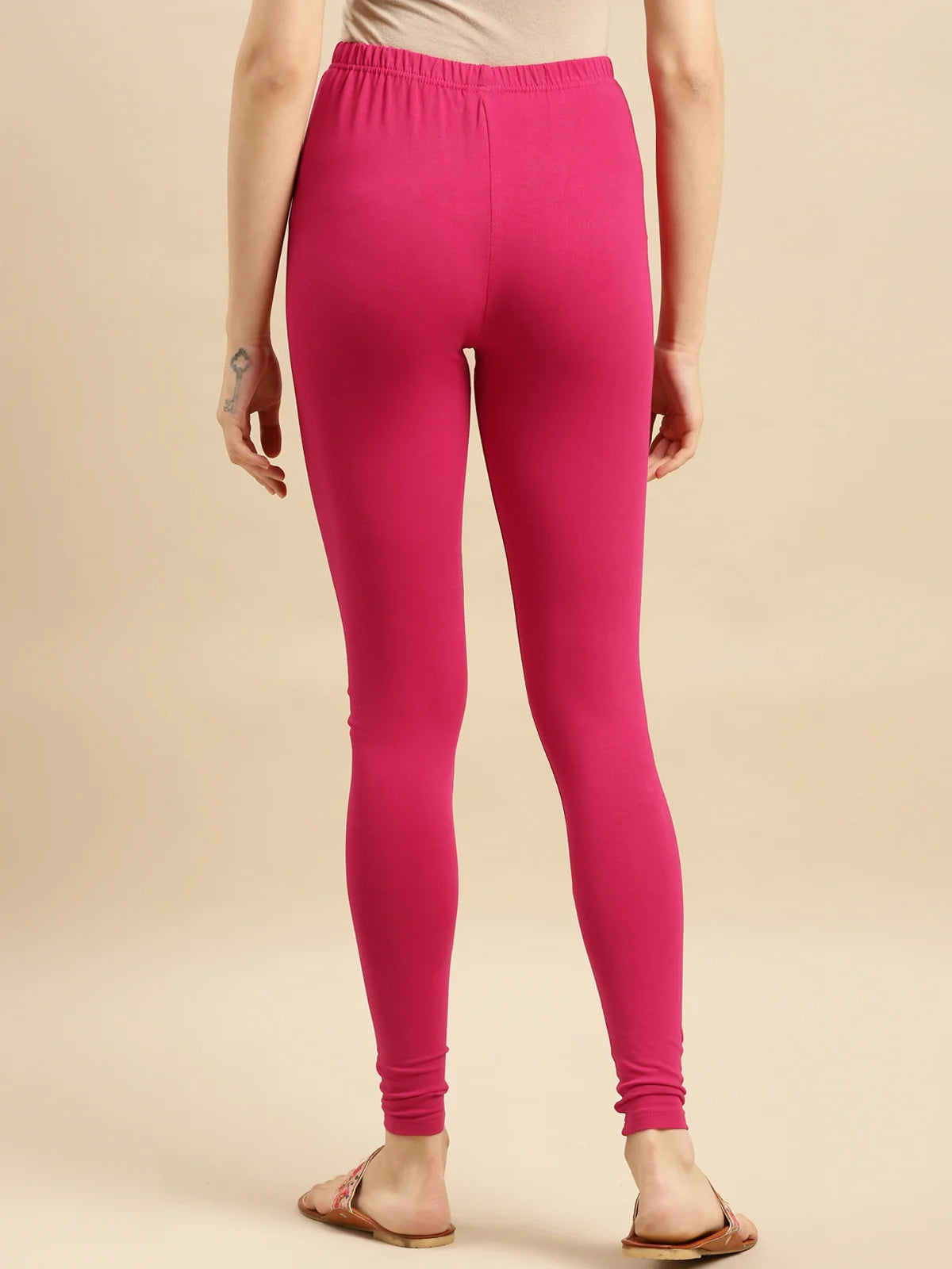 Buy Cotton Solid Full Length Churidar Legging-Pink