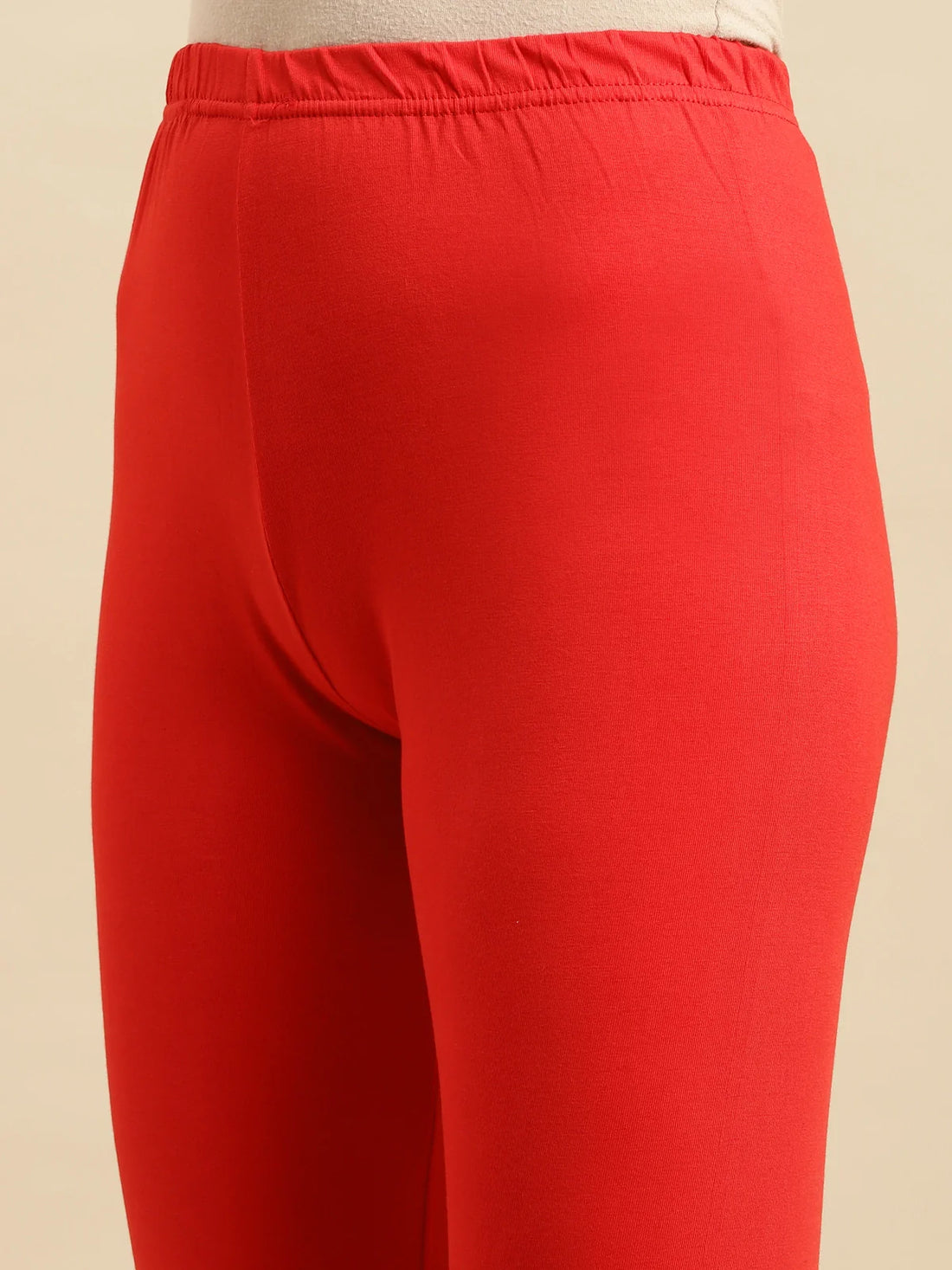 Buy Cotton Solid Full Length Churidar Legging-Red