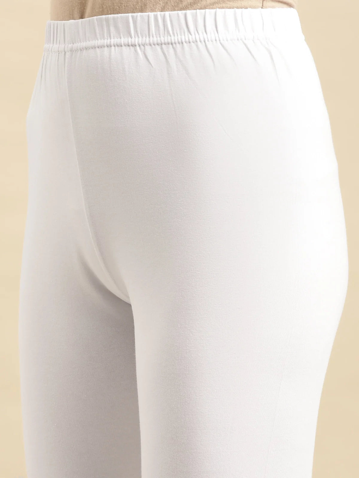 Buy Cotton Solid Full Length Churidar Legging-White