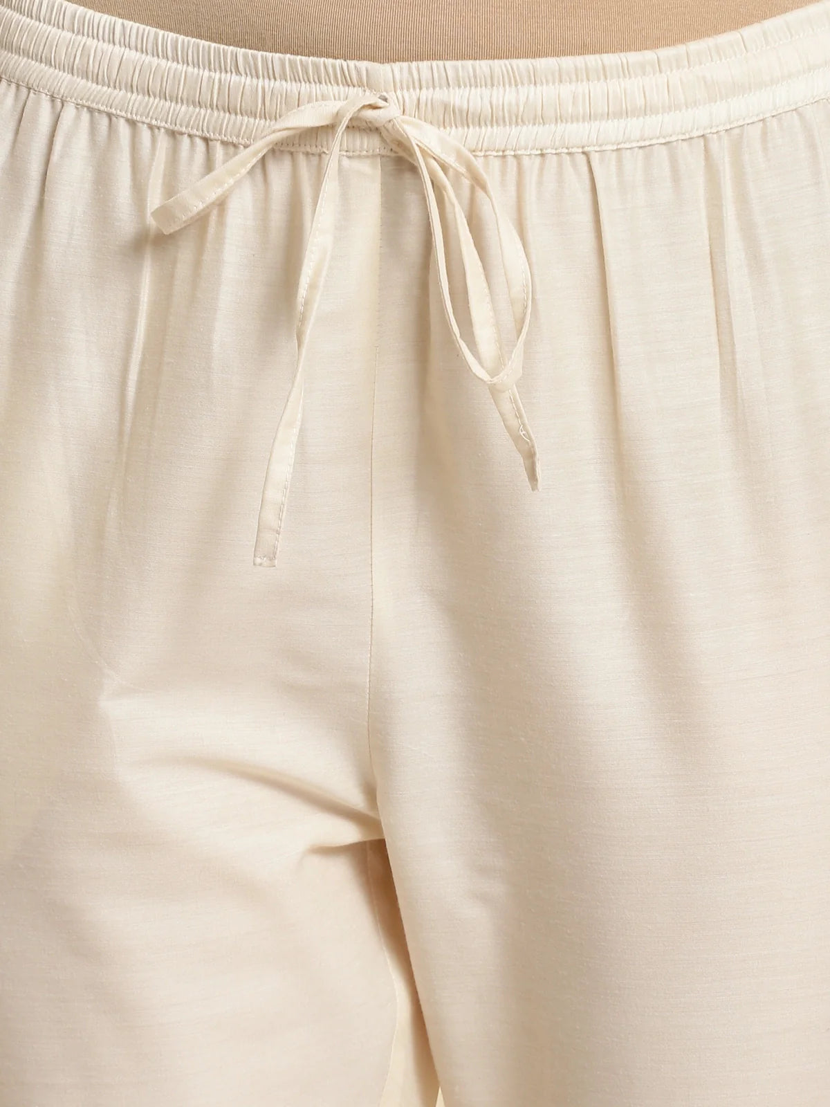 Buy Solid Ankle Length Pencil Pant-Cream