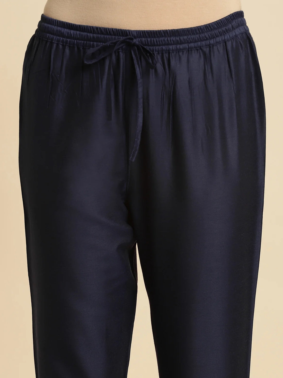 Buy Solid Ankle Length Pencil Pant-Navy Blue