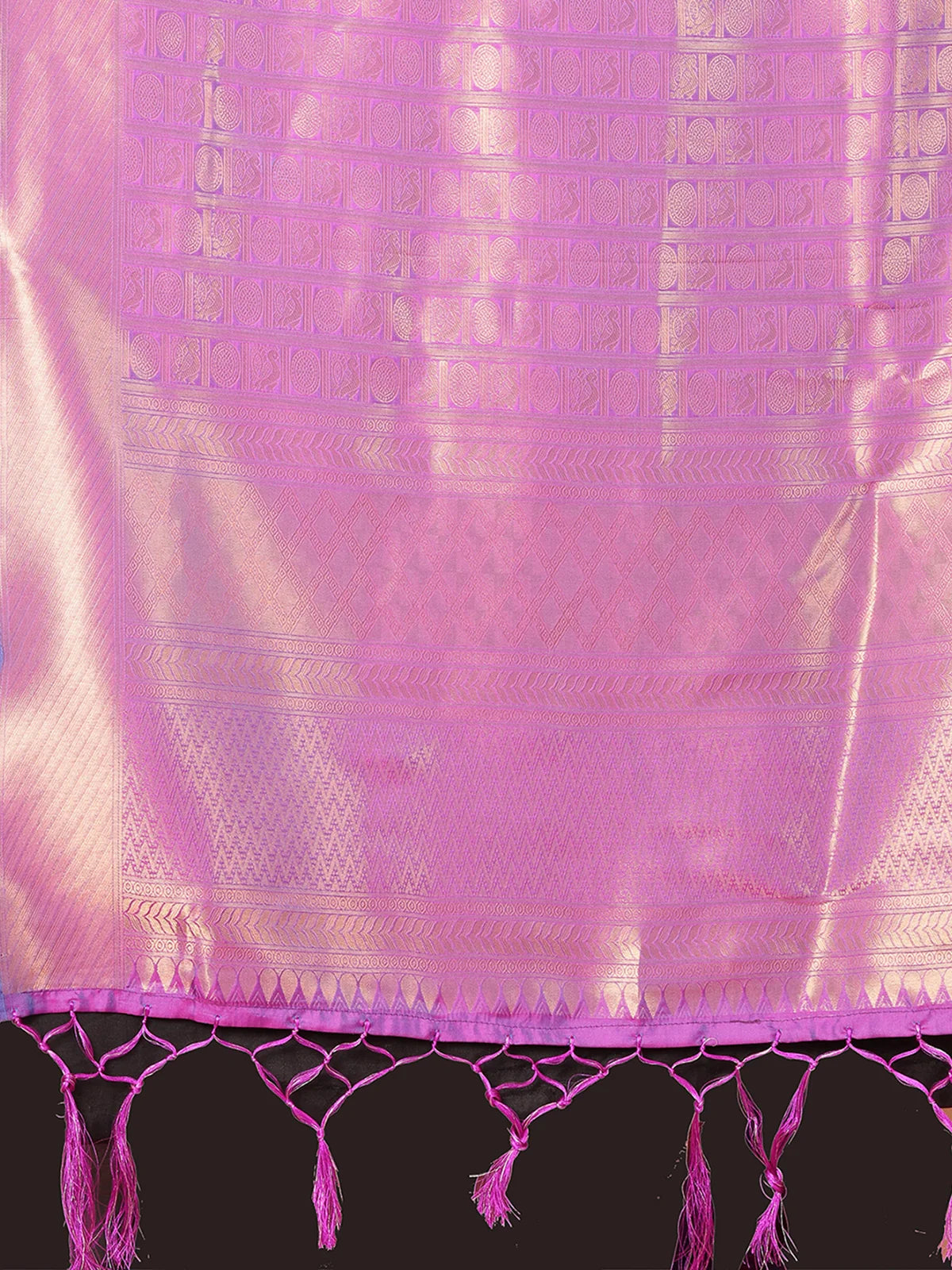 Buy Zari Work Woven Banarasi Silk Saree With Blouse Piece-Mauve