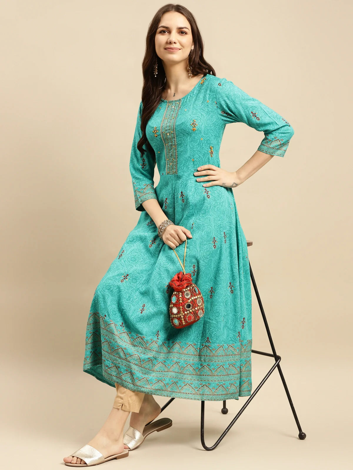 sea green contrast dresses Sea Green Color Art Silk Fabric Ravishing Savvy Suri Anarkali Suit With Contrast Dupatta