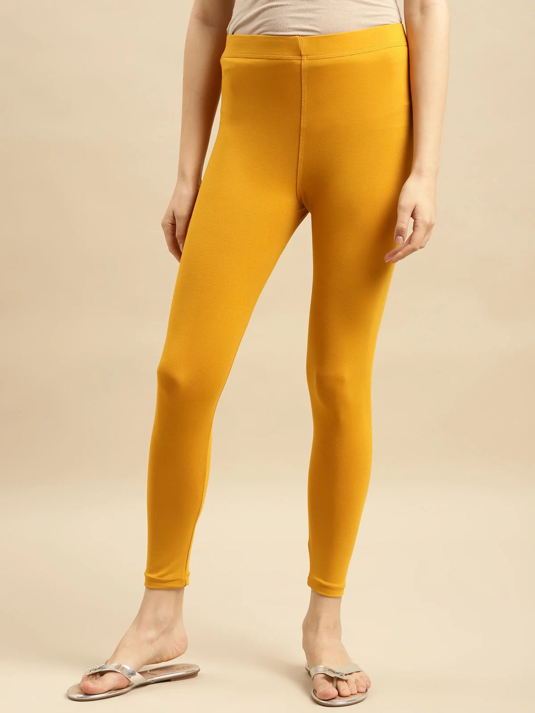 Buy Cotton Solid Ankle Length Legging-Mustard