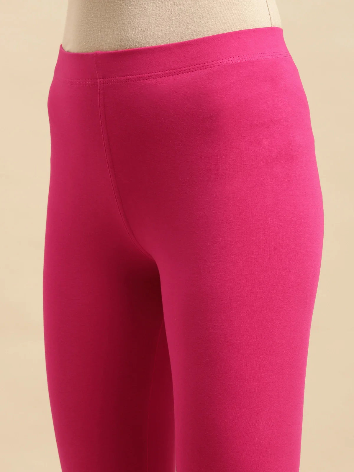 Buy Cotton Solid Ankle Length Legging-Pink