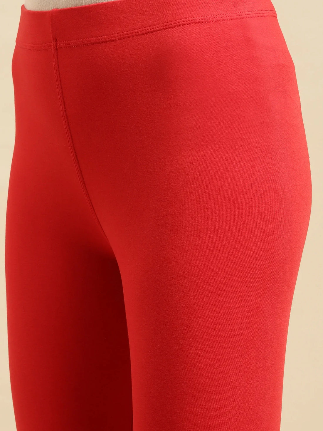 Buy Cotton Solid Ankle Length Legging-Red