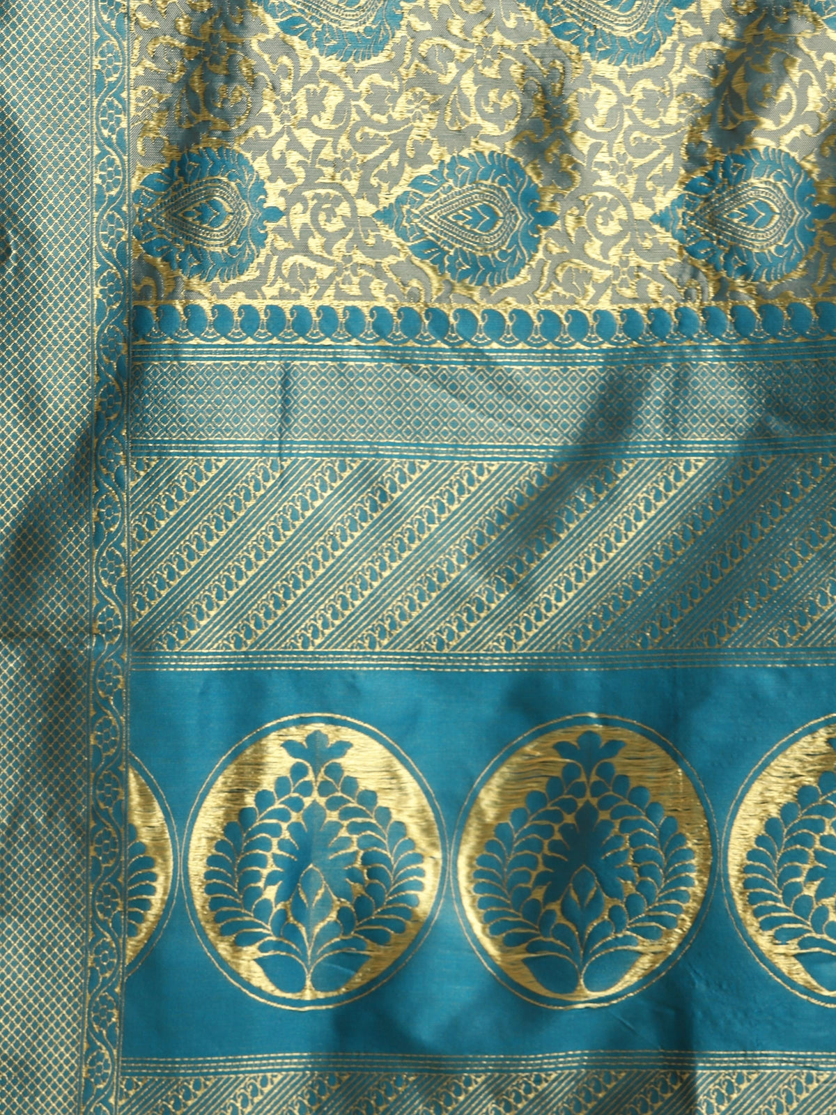 Buy Banarasi Silk Jacquard Saree With Blouse Piece-Sky Blue