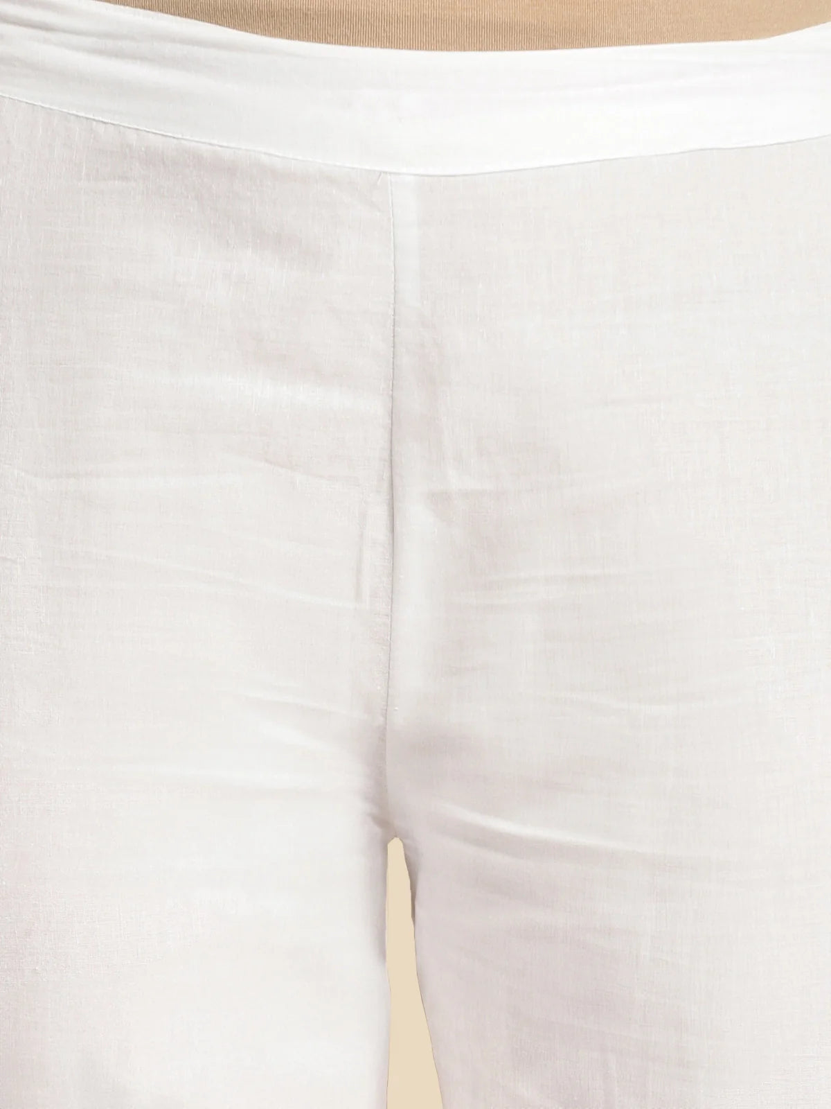 Buy 100% Cotton Solid Calf Length Straight Pants (Pack of 2)-Black & Off White