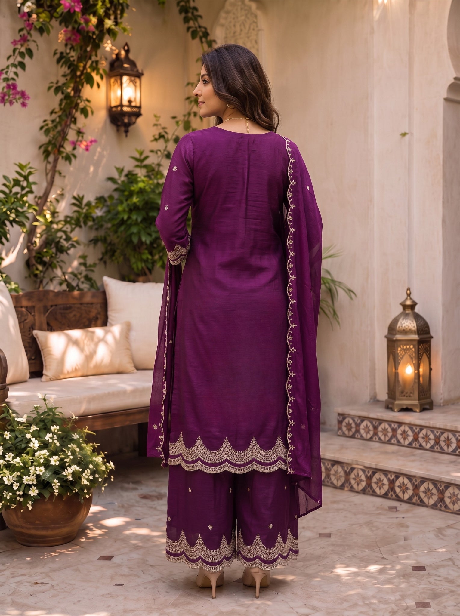Viscose Embroidered Straight Knee Length Kurta With Pant and Dupatta
