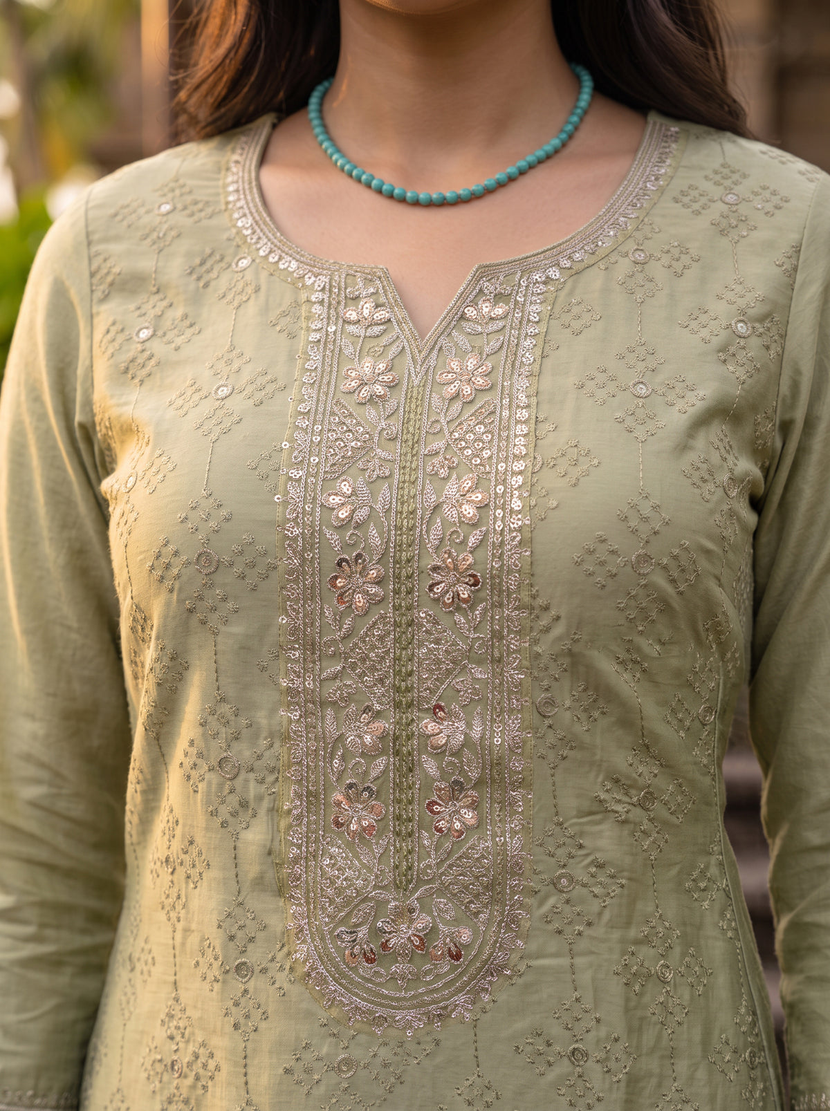 Rayon Embroidered Straight Calf Length Kurta With Pant and Dupatta