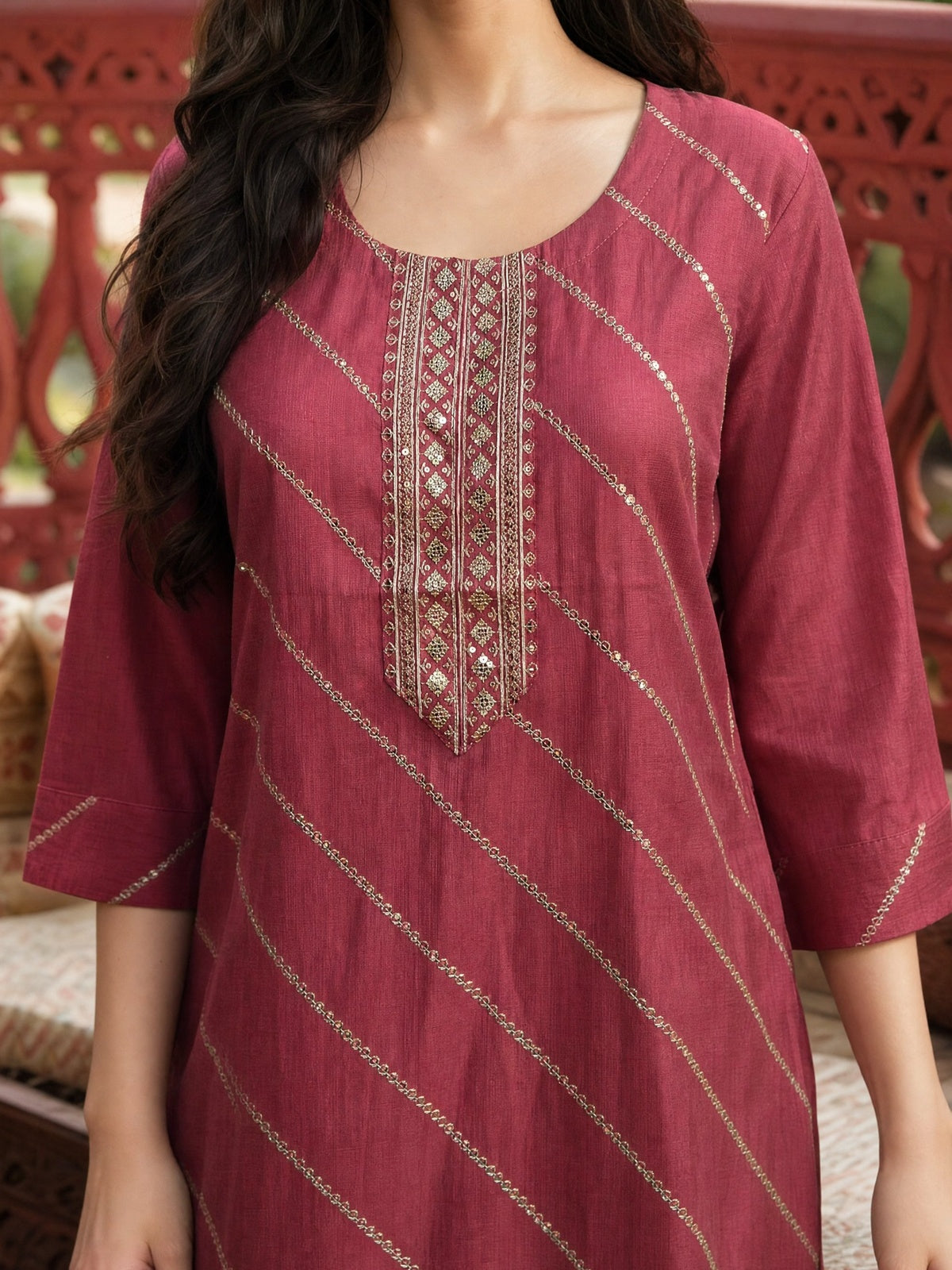 Poly Viscose Embroidered Straight Calf Length Kurta