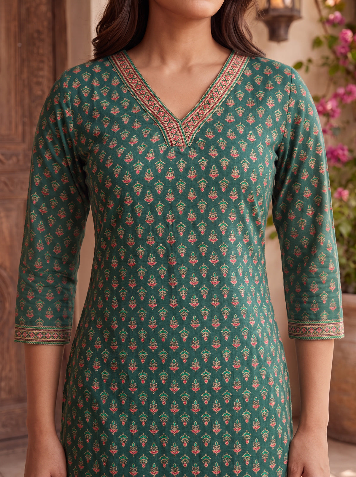 Rayon Printed Straight Calf Length Kurta