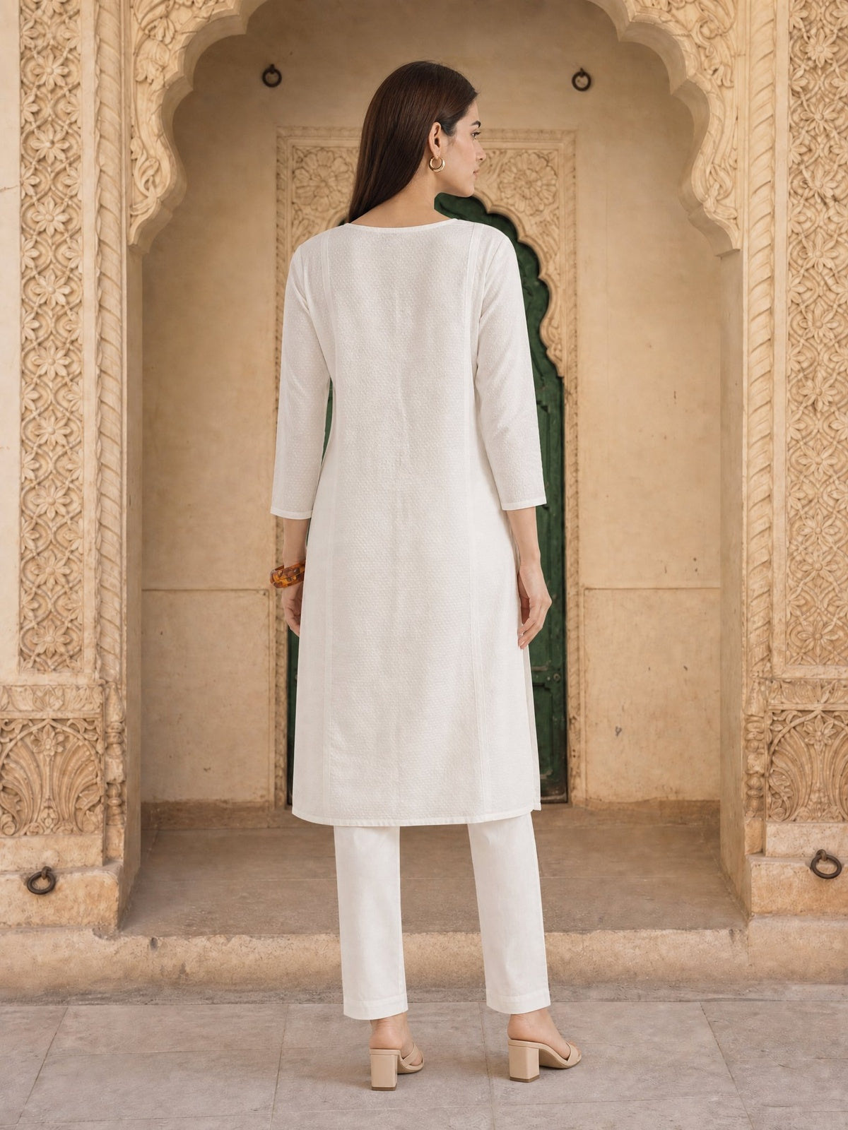 Rayon Embroidered Straight Calf Length Kurta