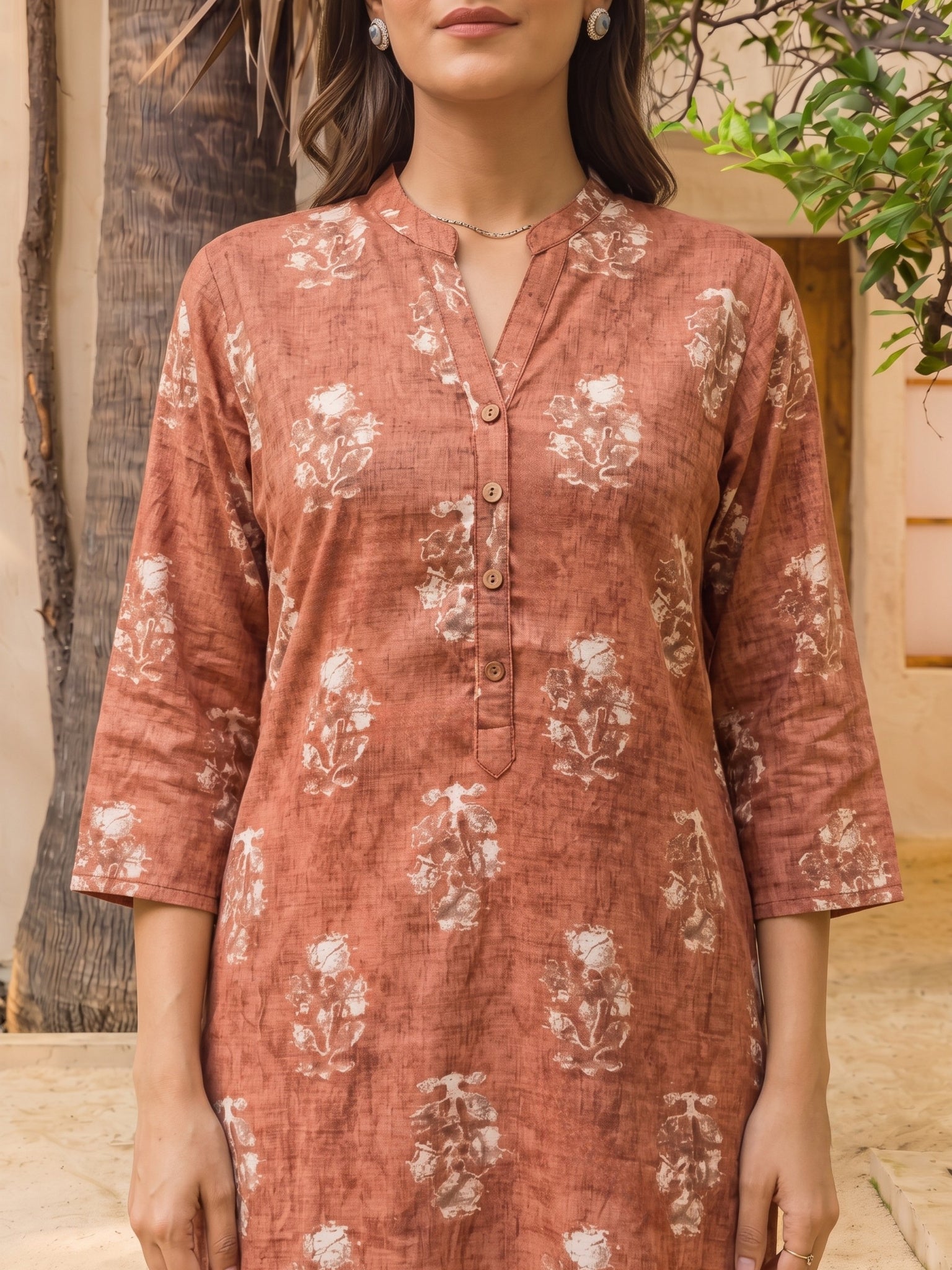 Rayon Printed Straight Calf Length Kurta