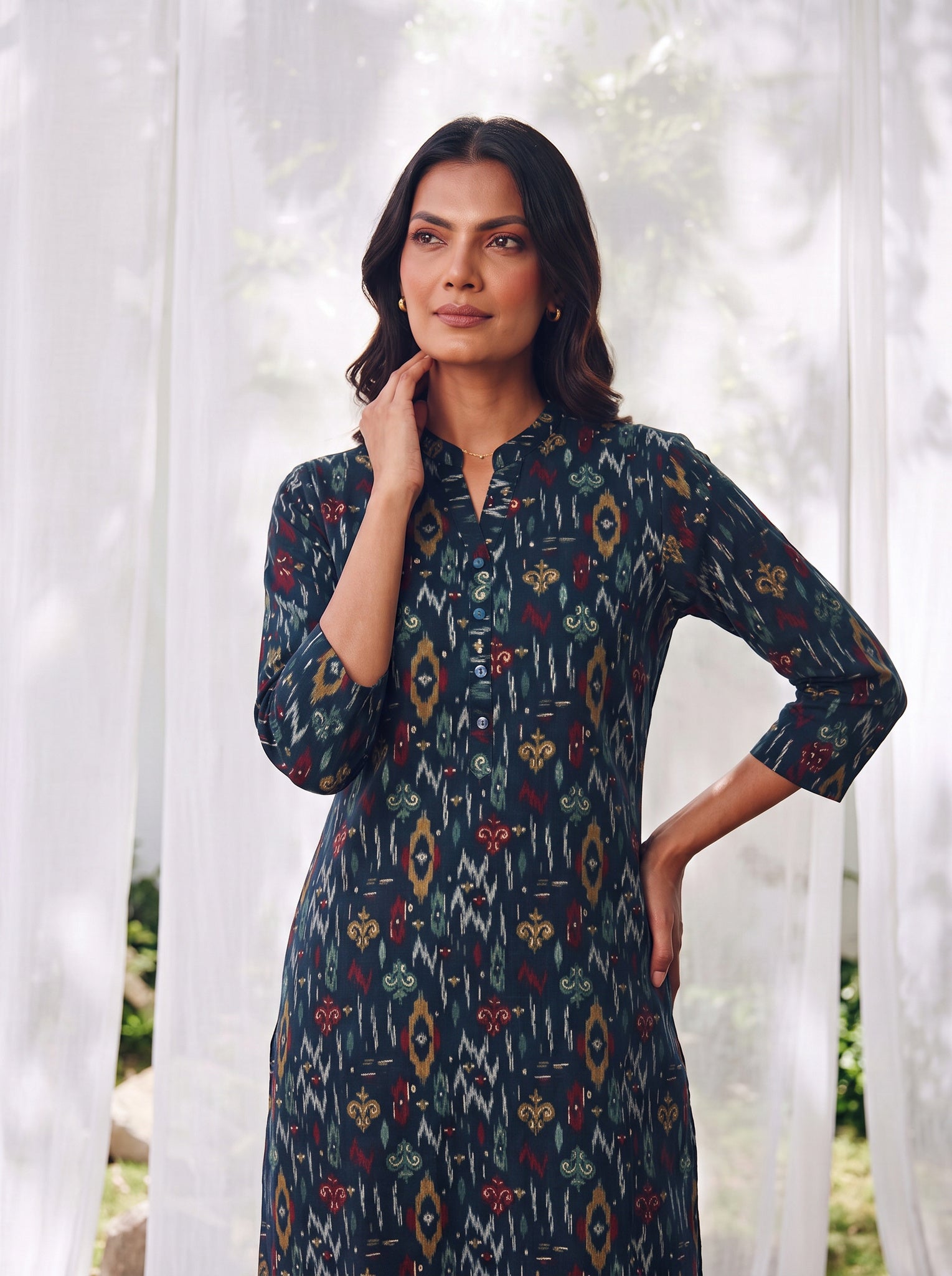 Rayon Printed Straight Calf Length Kurta