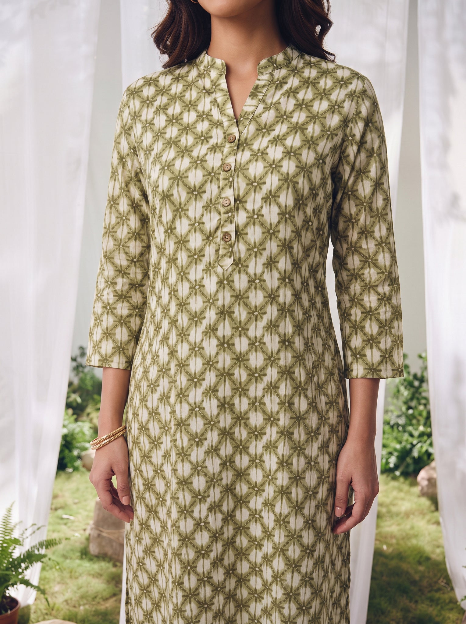 Rayon Printed Straight Calf Length Kurta