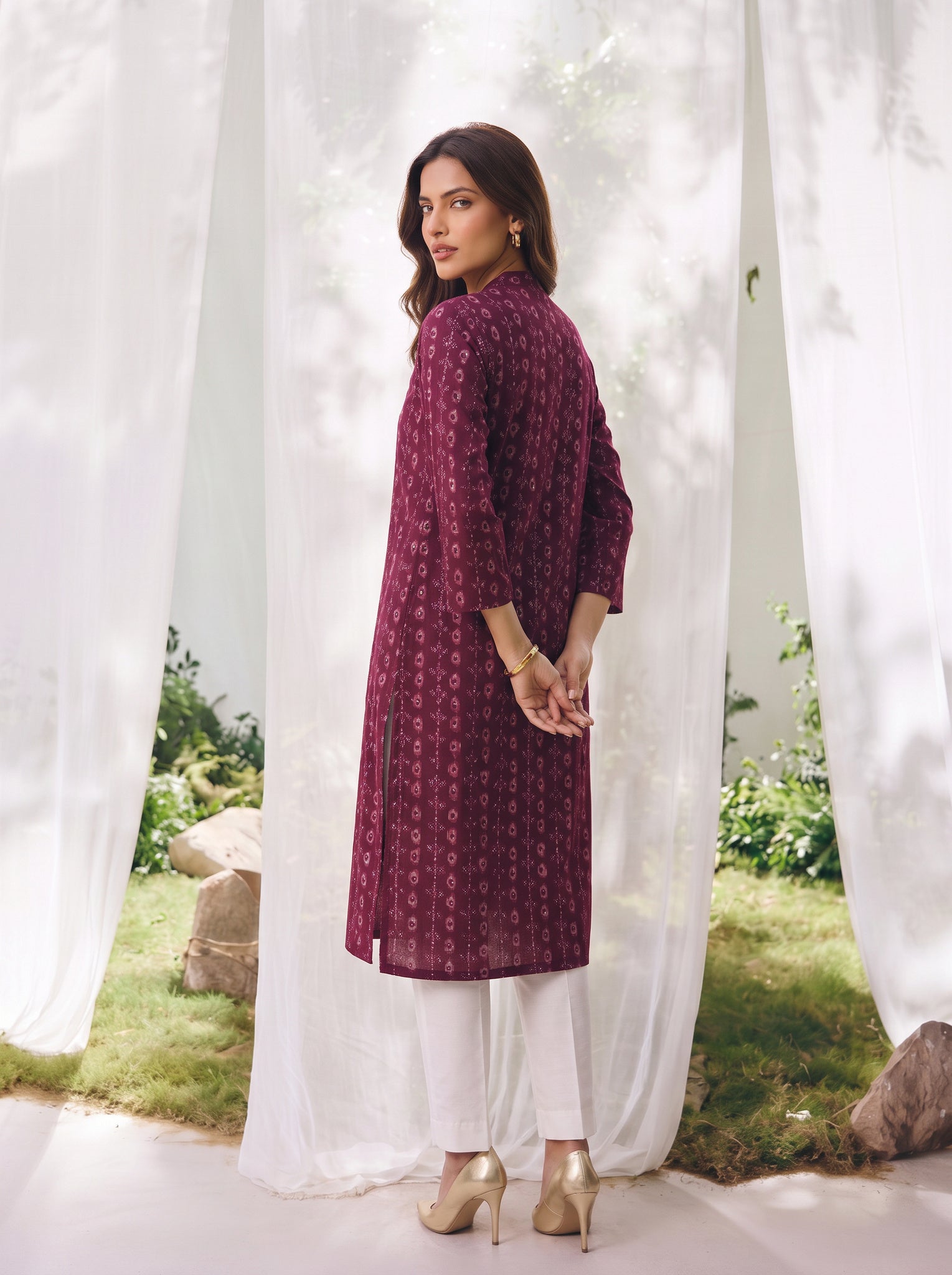 Rayon Printed Straight Calf Length Kurta