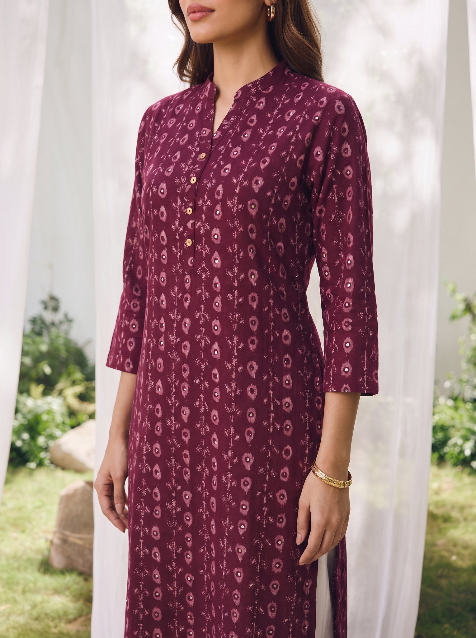 Rayon Printed Straight Calf Length Kurta