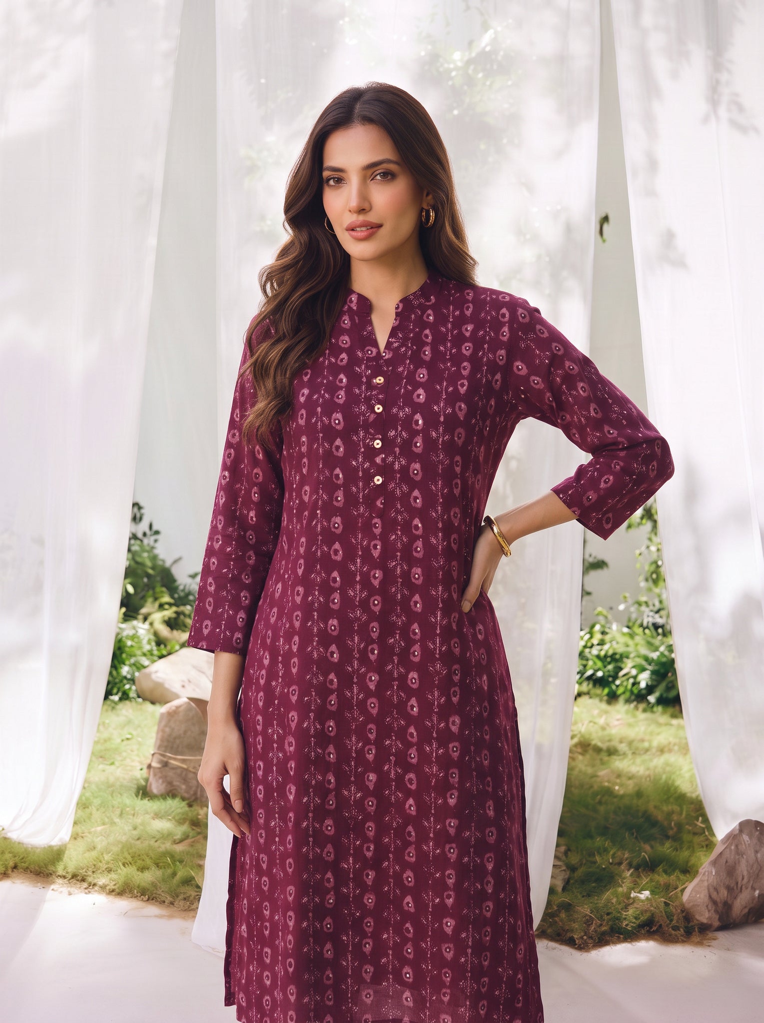 Rayon Printed Straight Calf Length Kurta