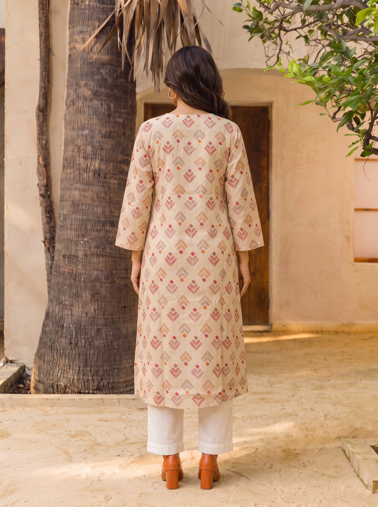 Rayon Printed Straight Calf Length Kurta