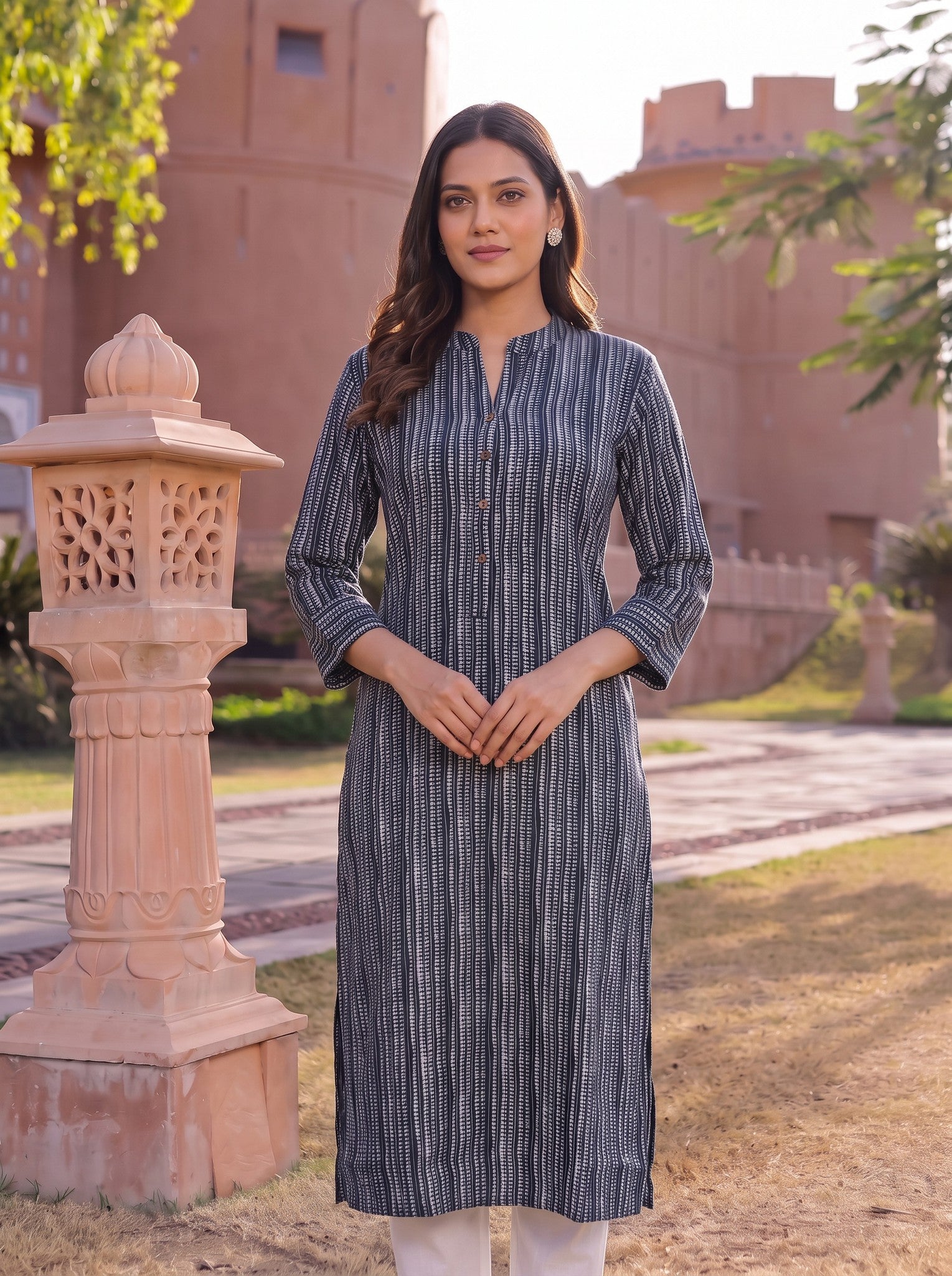 Viscose Printed Straight Calf Length Kurta