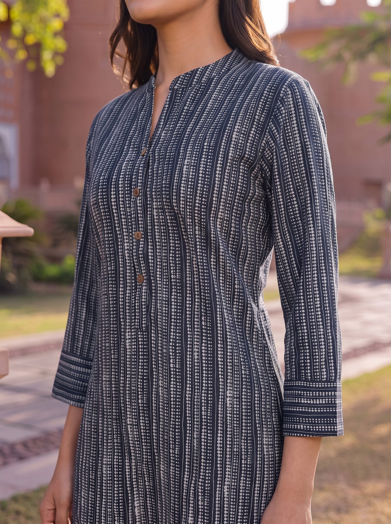 Buy Viscose Printed Straight Calf Length Kurta-Blue