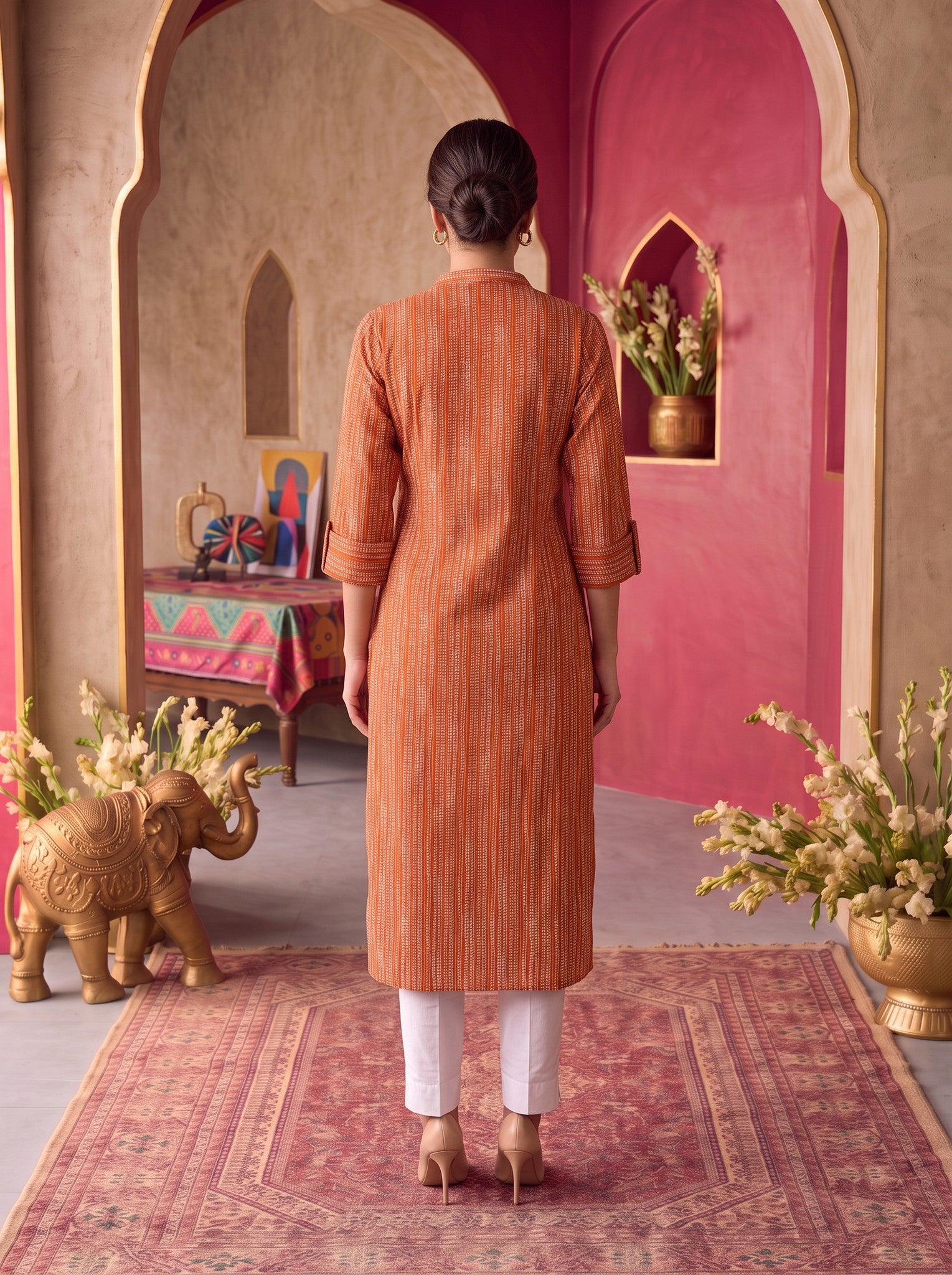 Viscose Printed Straight Calf Length Kurta