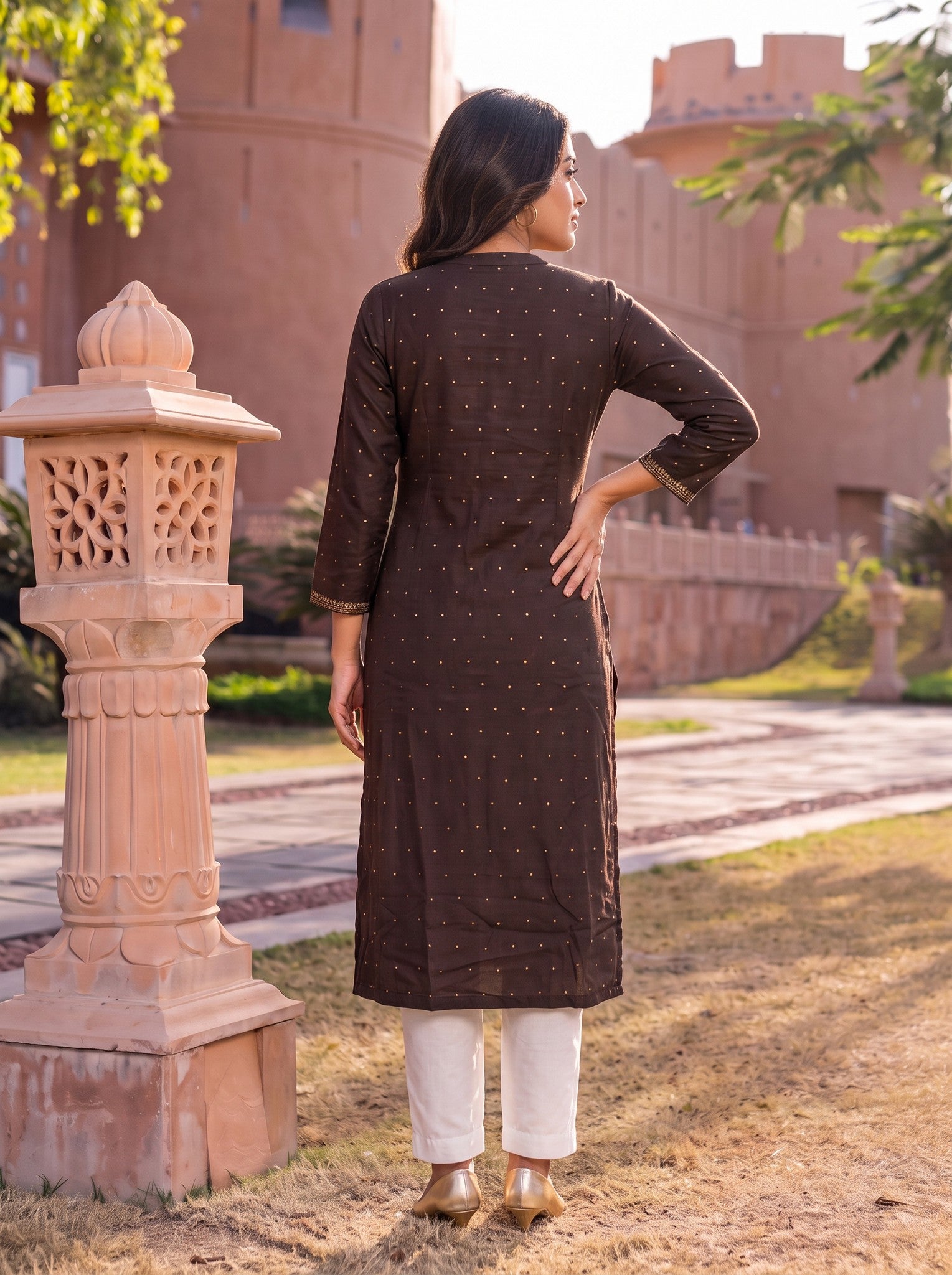 Rayon Embroidered Straight Calf Length Kurta