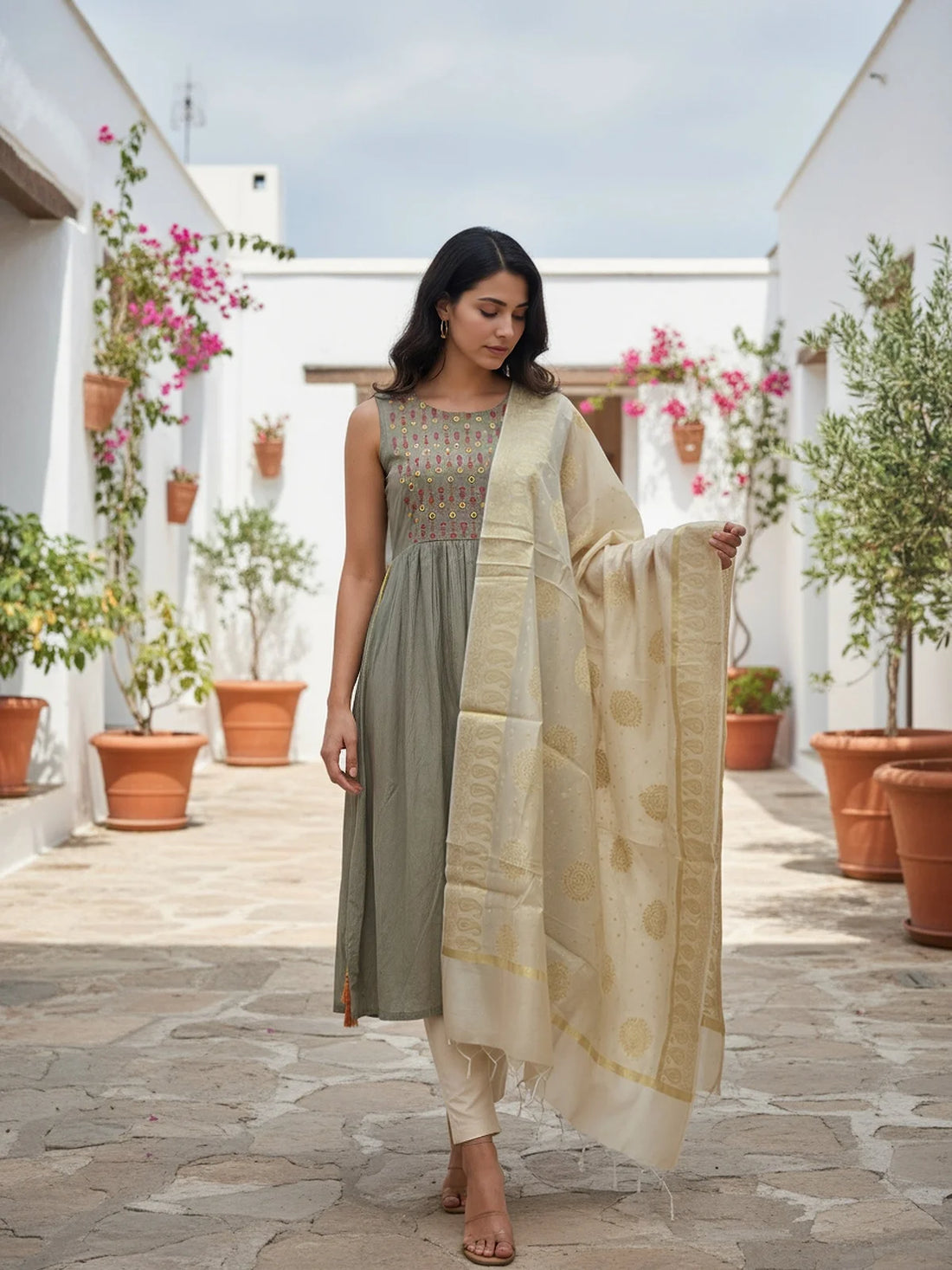 Buy Dupatta Testing-Off White