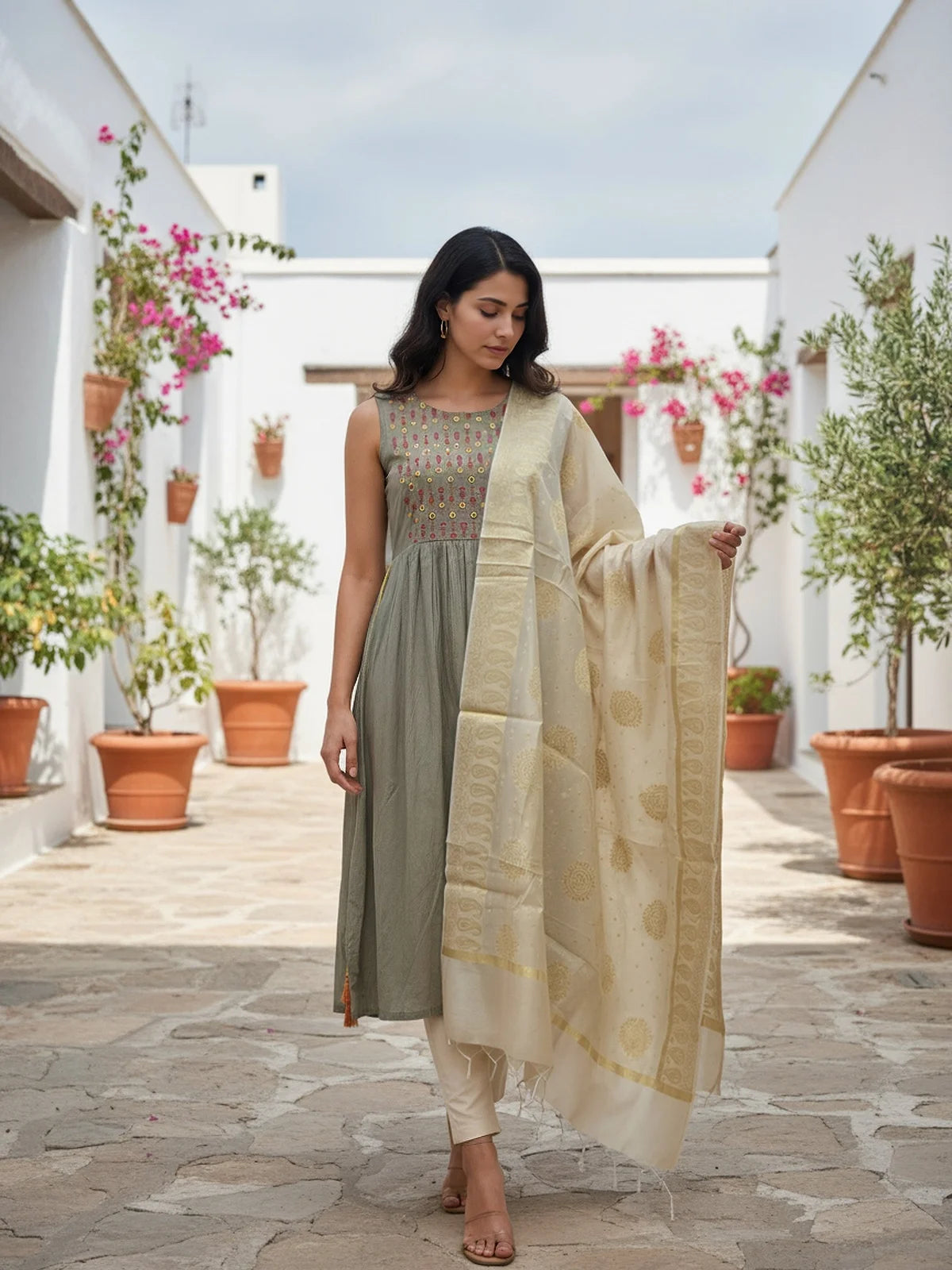 Buy Dupatta Testing-Off White