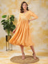 Rayon Printed A-line Calf Length Ethnic Dress Rangita Rayon Printed A-line Calf Length Ethnic Dress Rangita