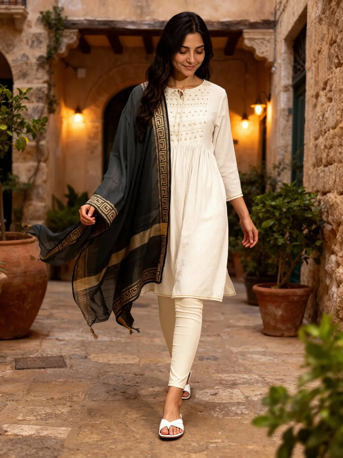 Buy Art Silk Solid Dupatta-Black