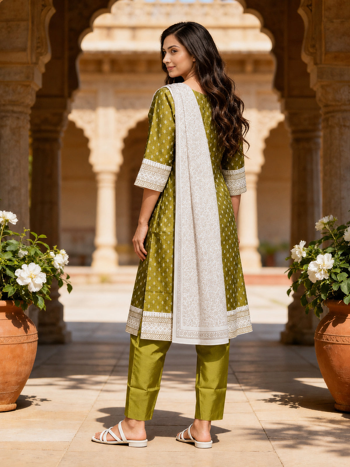 Viscose Embroidered Straight Calf Length Kurta With Pant and Dupatta
