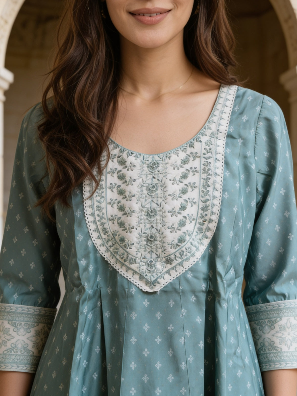 Viscose Embroidered Straight Calf Length Kurta With Pant and Dupatta