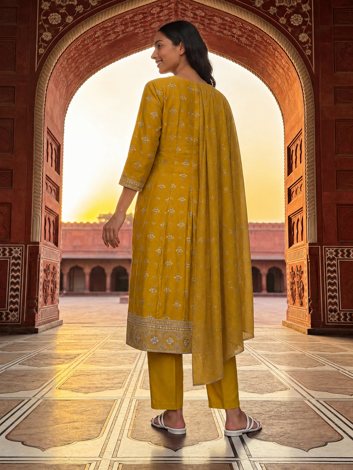 Viscose Embroidered Straight Calf Length Kurta With Pant and Dupatta