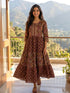 Cotton Printed Flared Calf Length Dress –Rangita