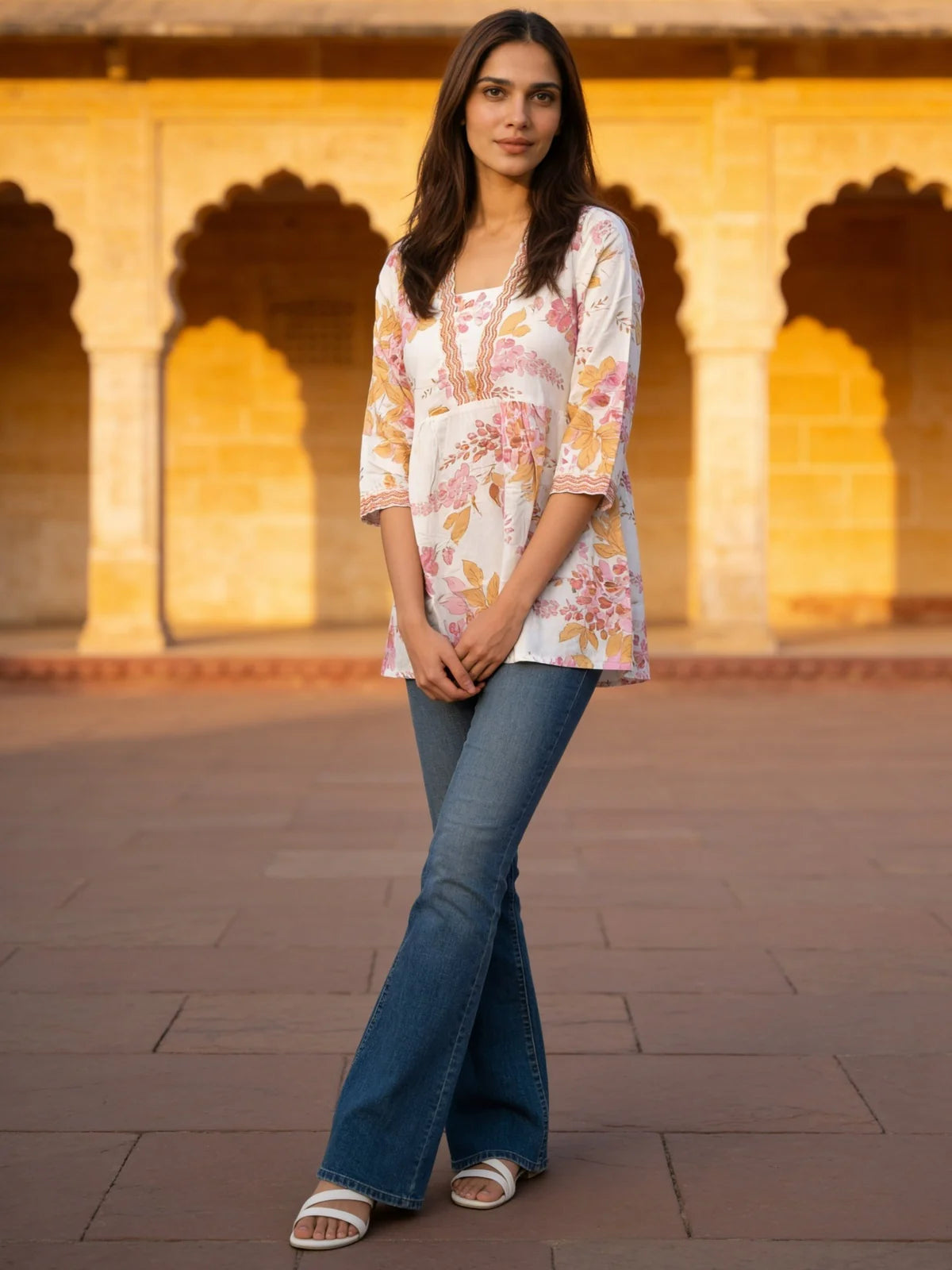 Buy White Rayon Embroidered A-Line Short Length Short Kurta-Off White