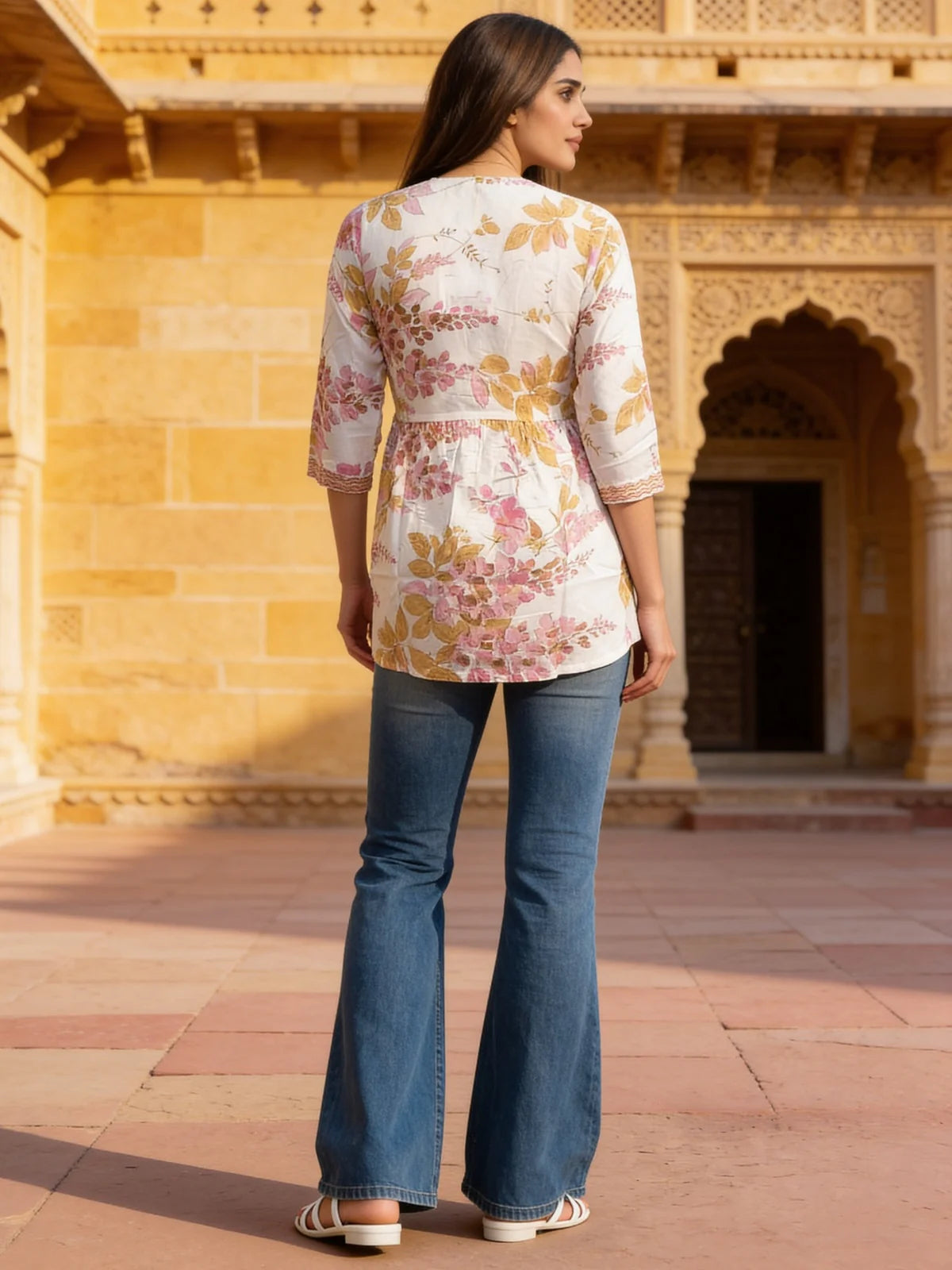 Buy White Rayon Embroidered A-Line Short Length Short Kurta-Off White