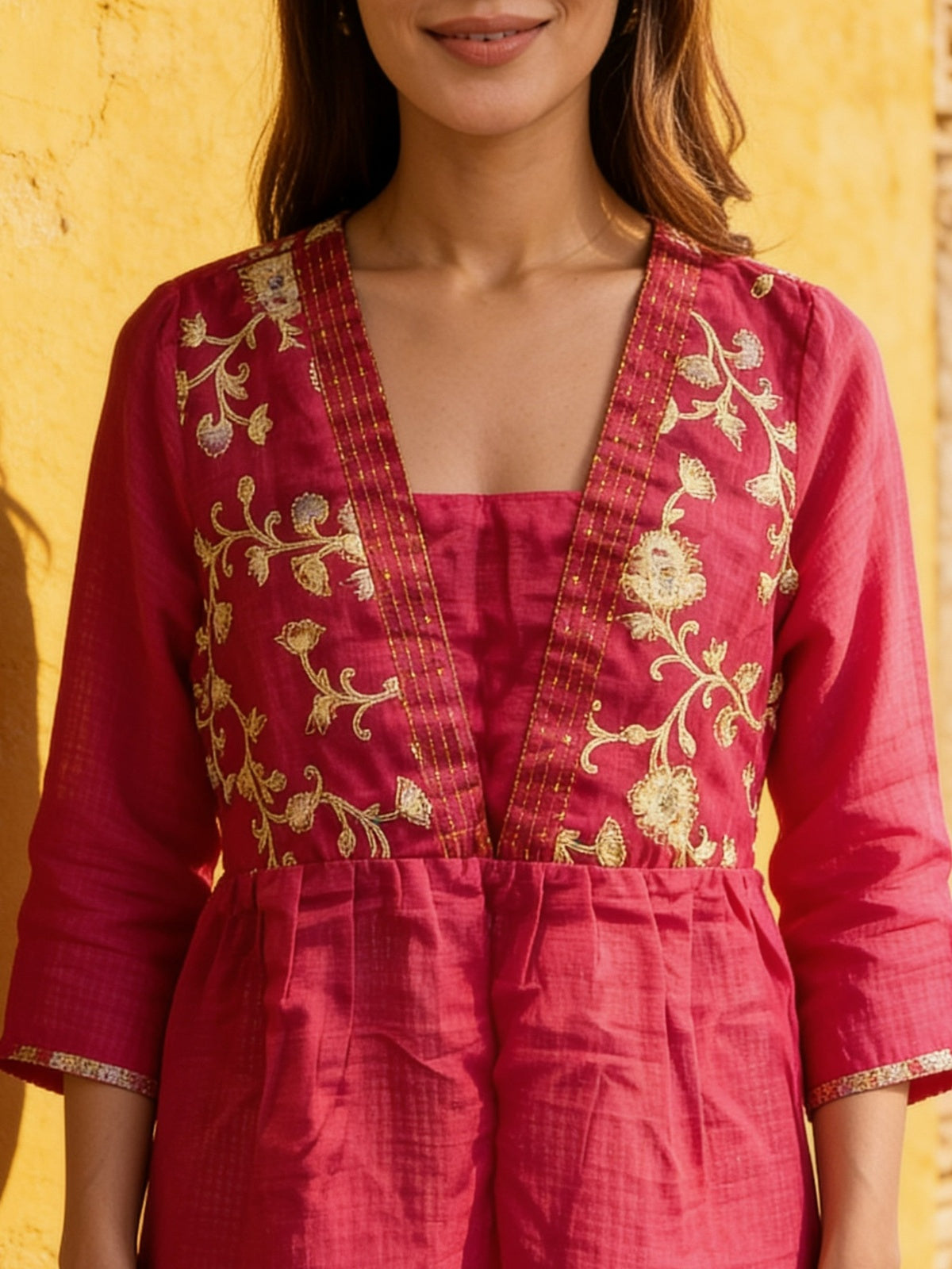 Cotton Printed Straight Short Length Short Kurta