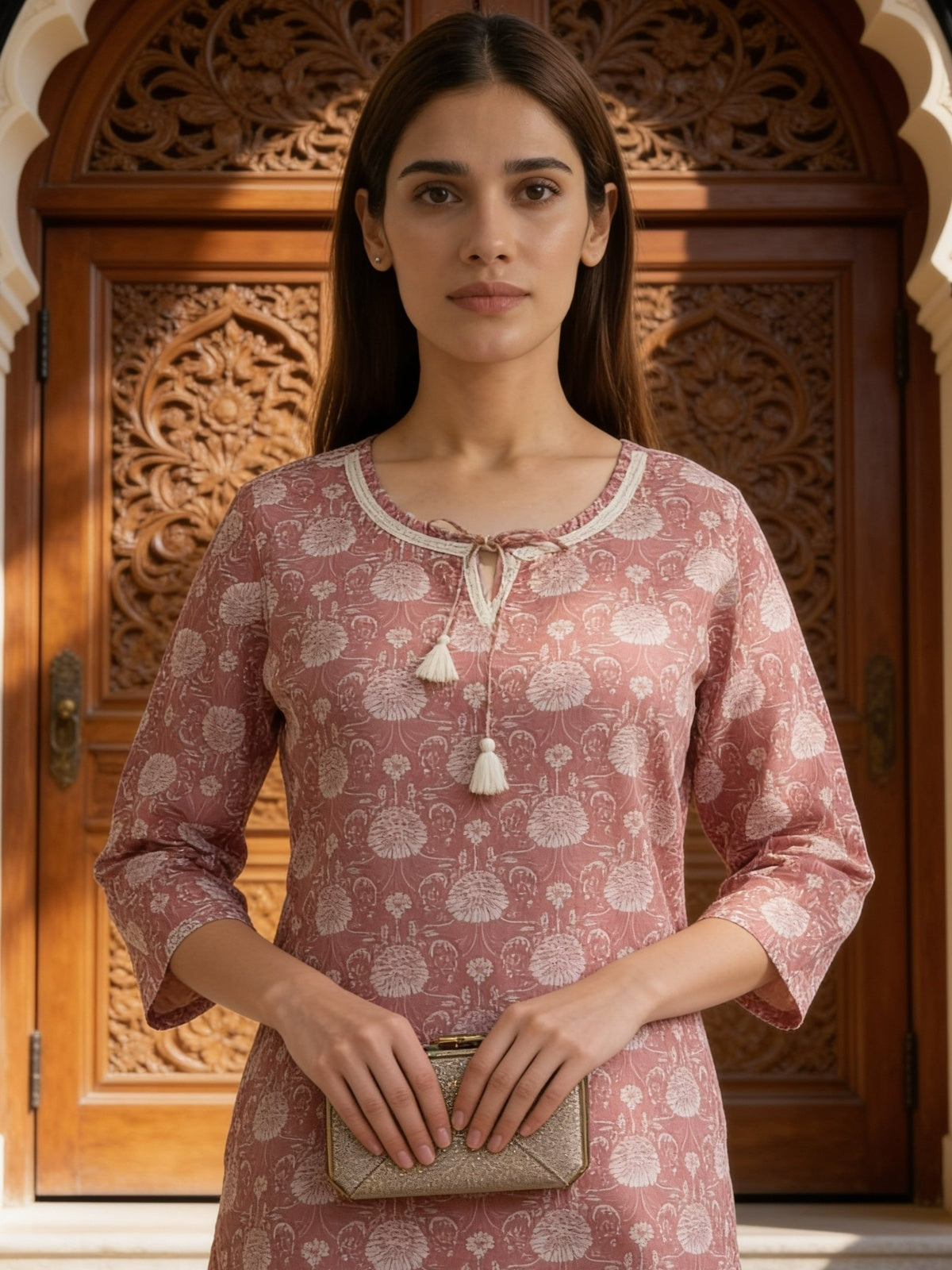 Rayon Printed A-Line Short Length Short Kurta