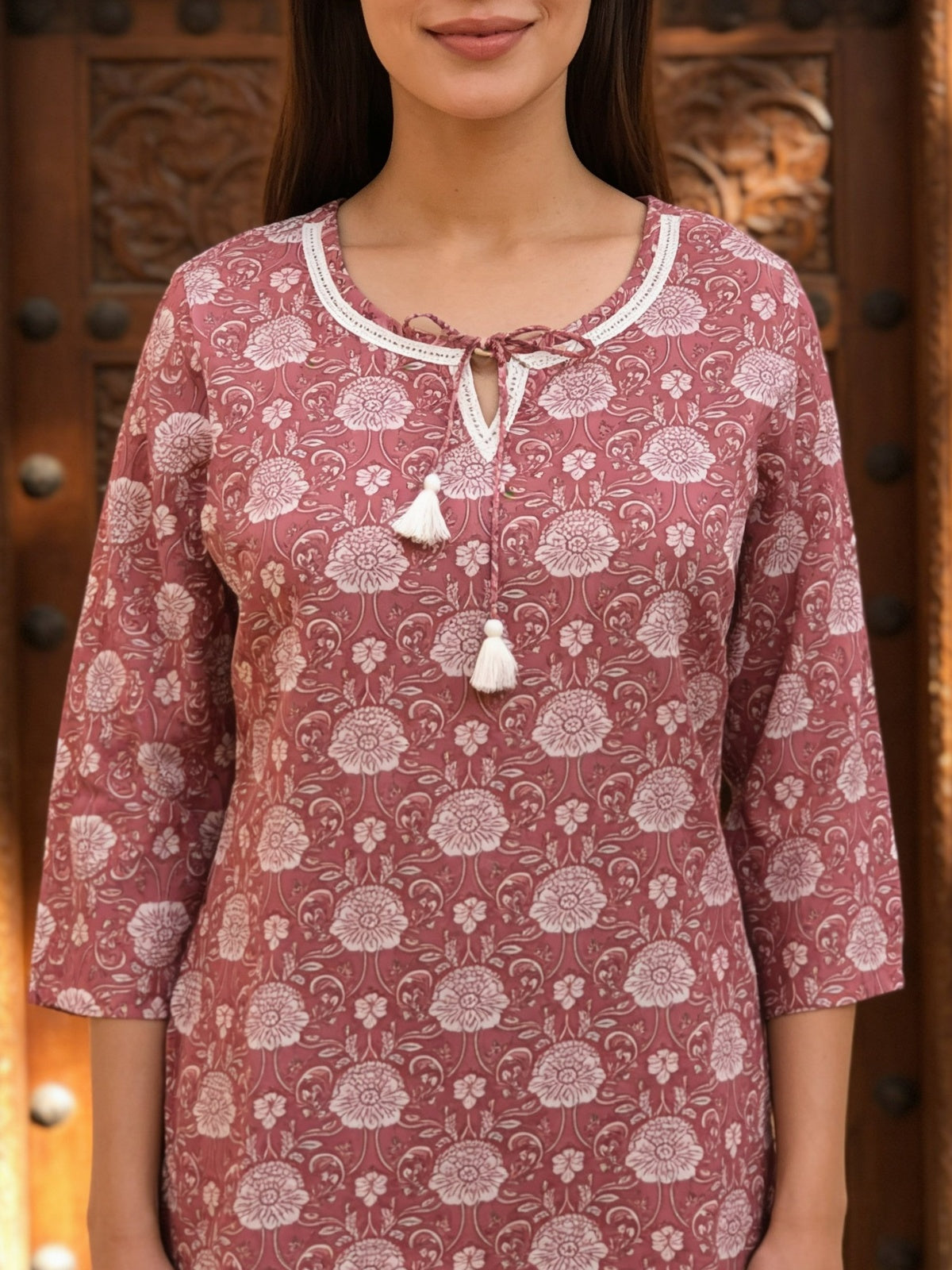 Rayon Printed A-Line Short Length Short Kurta