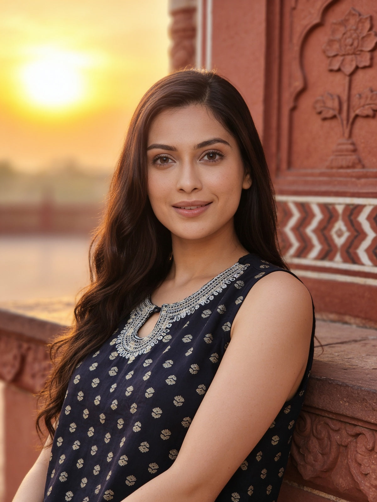 Rayon Printed Straight Short Length Short Kurta